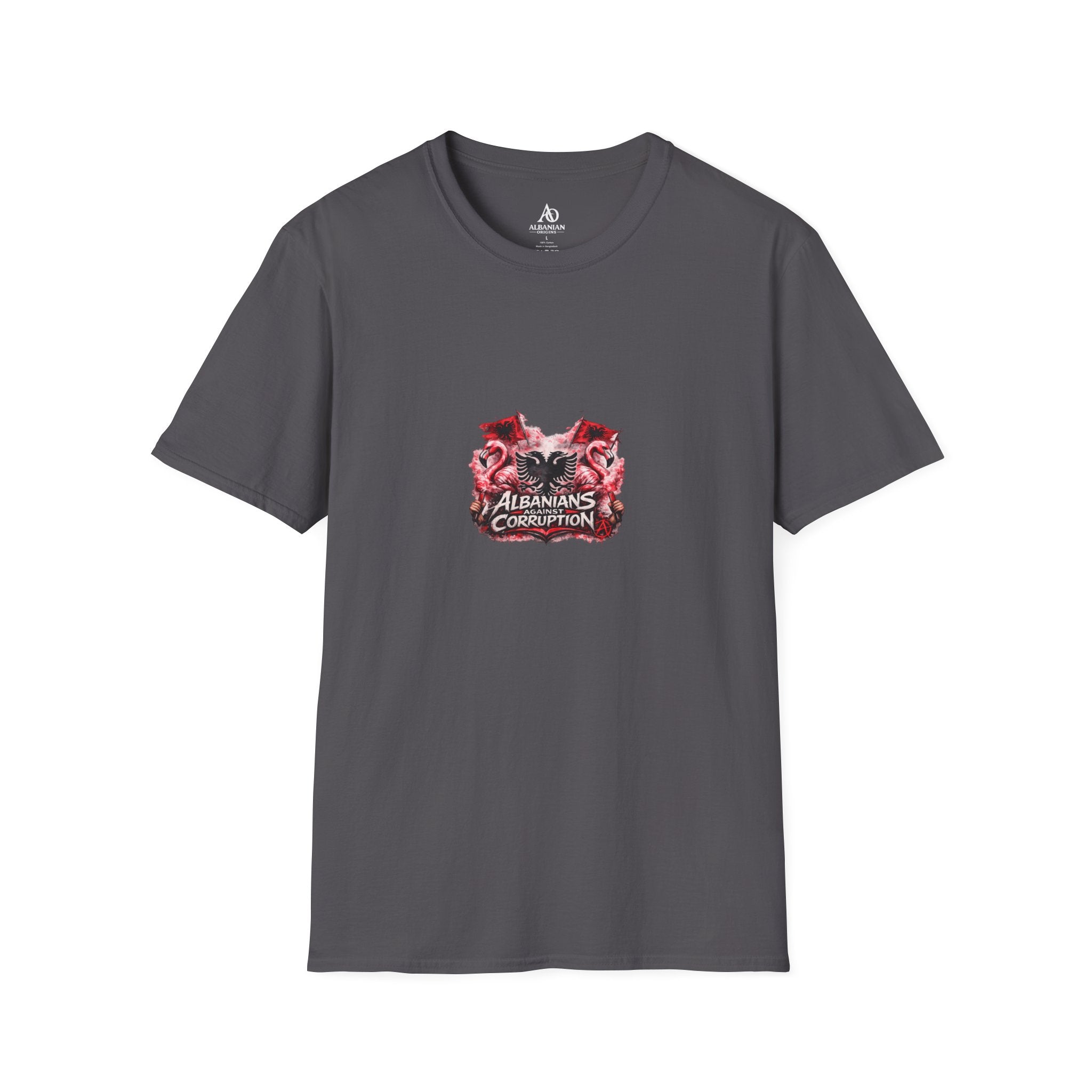 Unisex Softstyle T-Shirt - Albanians Against Corruption - Albanian Origins