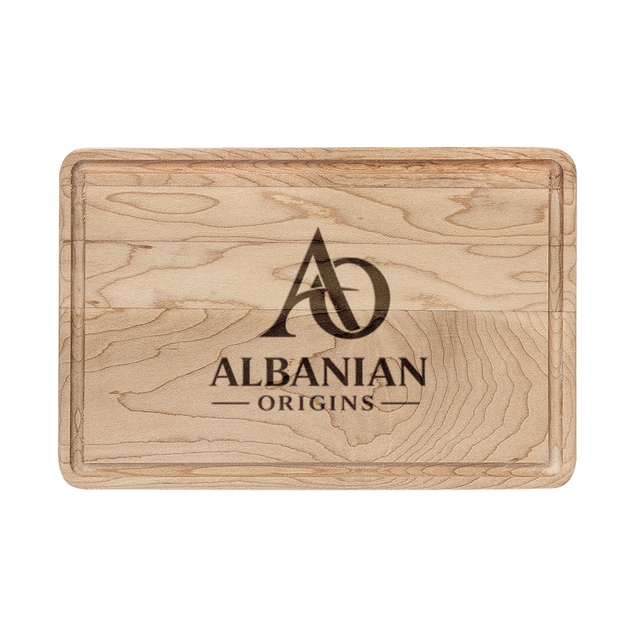 Wooden Cutting Board (Engraving) - Albanian Origins Logo