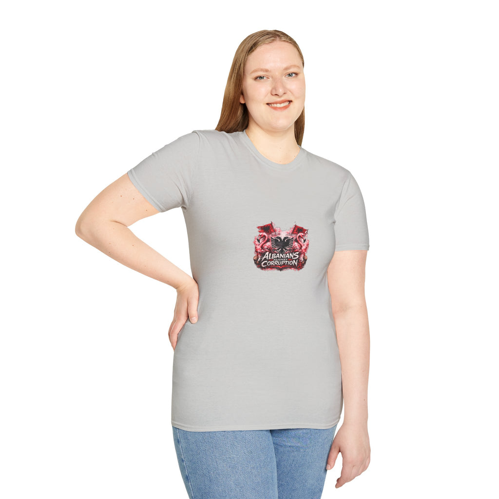 Unisex Softstyle T-Shirt - Albanians Against Corruption - Albanian Origins
