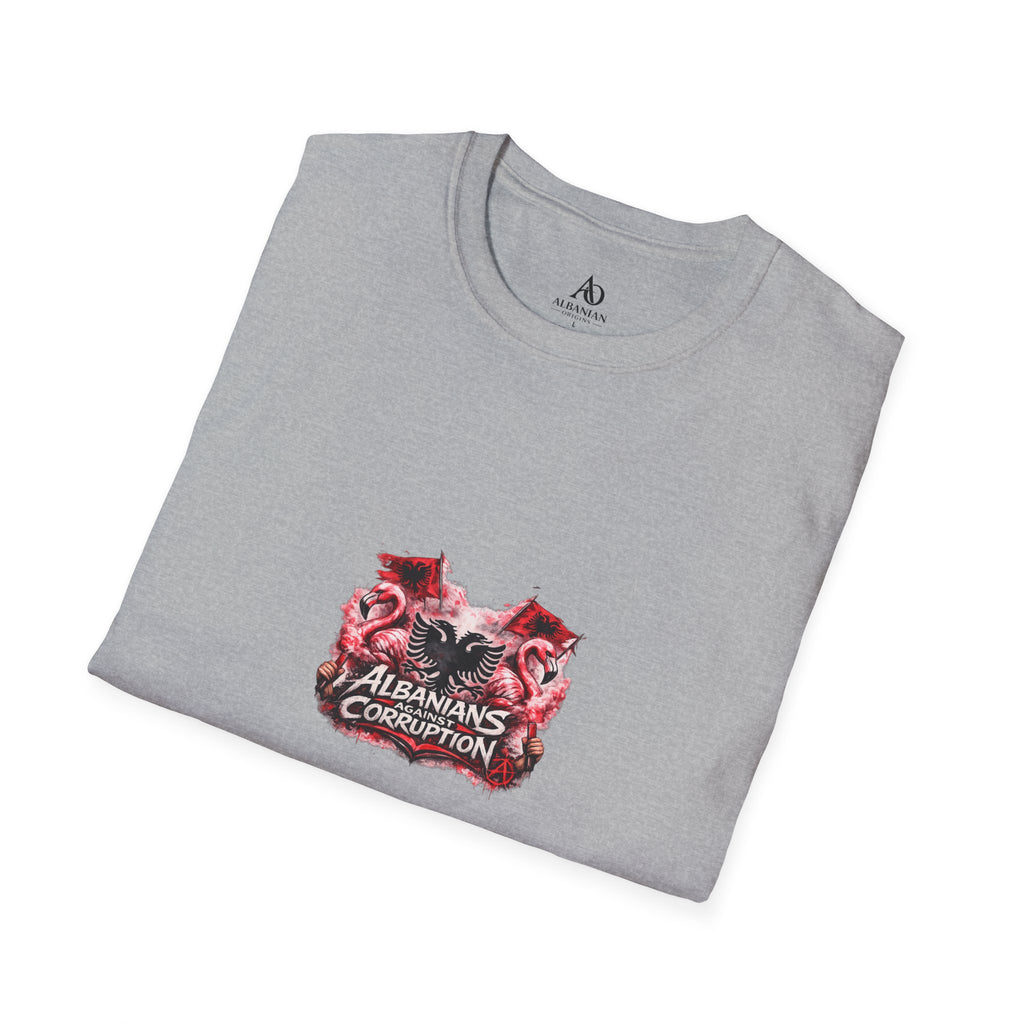 Unisex Softstyle T-Shirt - Albanians Against Corruption - Albanian Origins