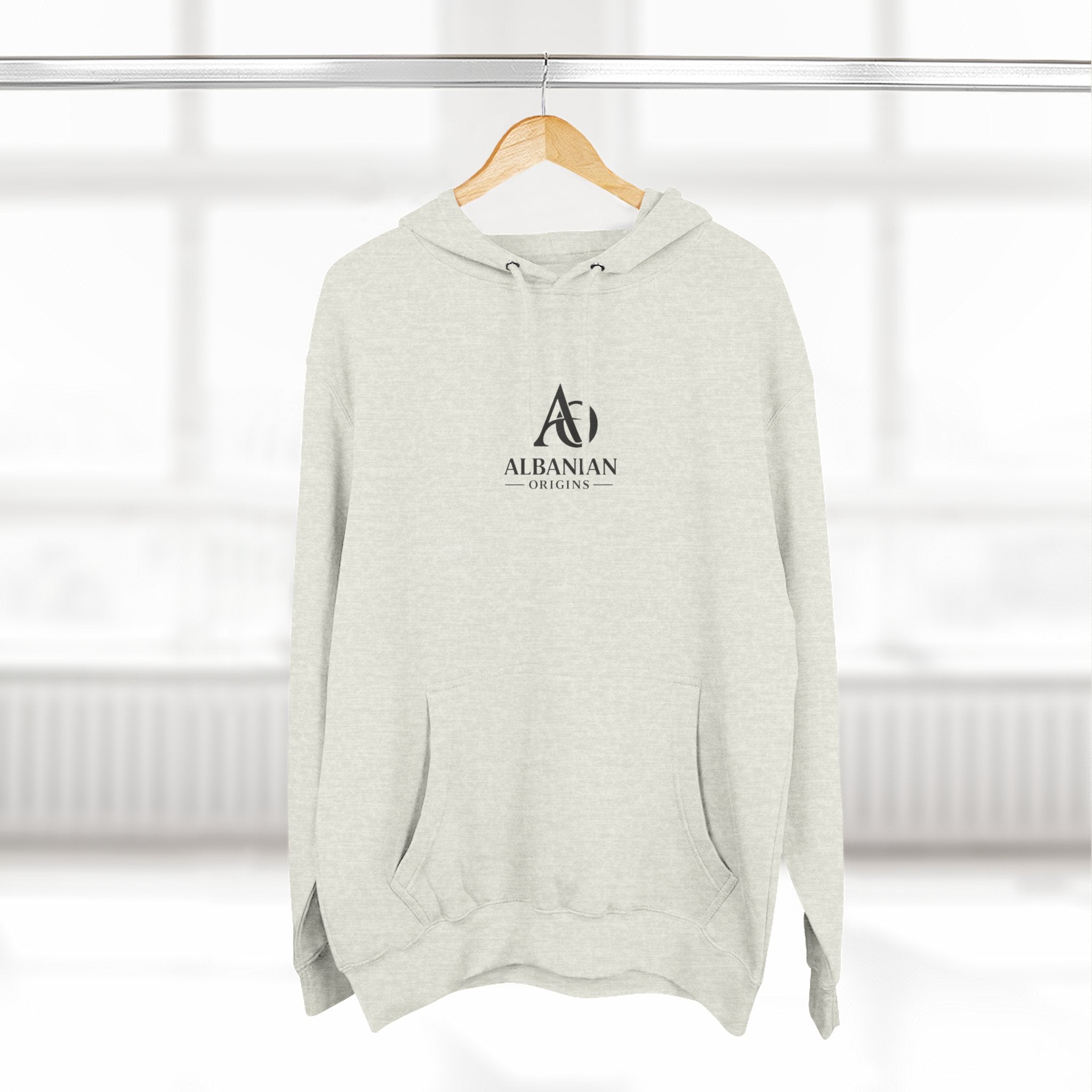 Three-Panel Fleece Hoodie - Albanian Origins Logo