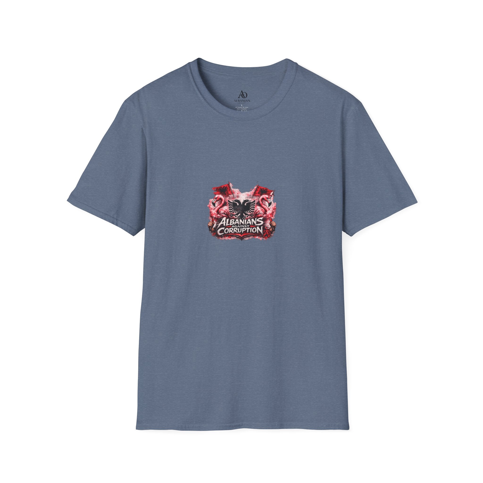 Unisex Softstyle T-Shirt - Albanians Against Corruption - Albanian Origins