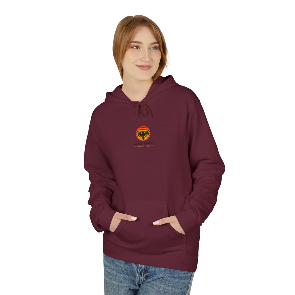 Unisex Midweight Softstyle Fleece Hoodie - Albanian Origins Sun Logo