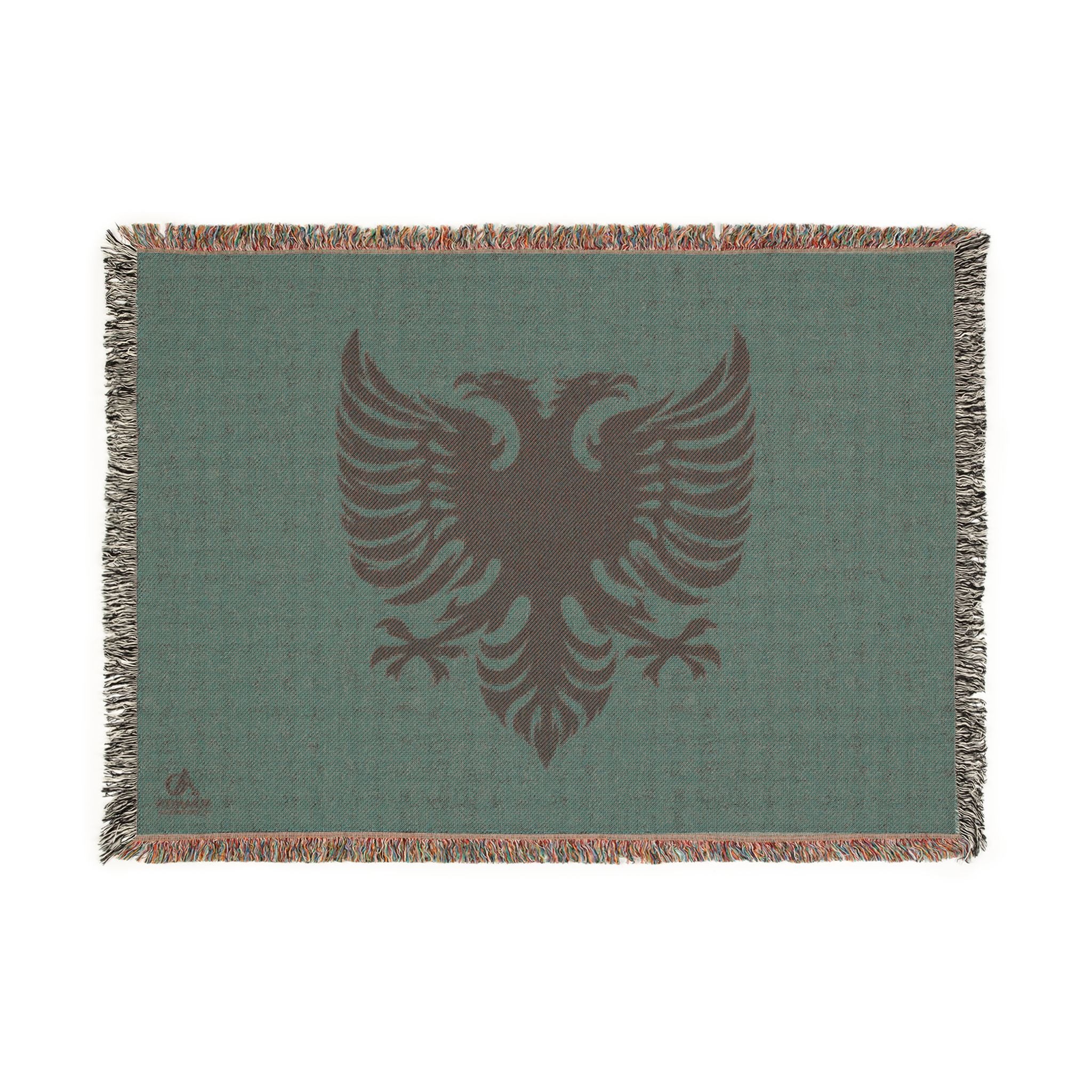 Woven Blanket - Tribal Eagle Design - Albanian Origins Logo