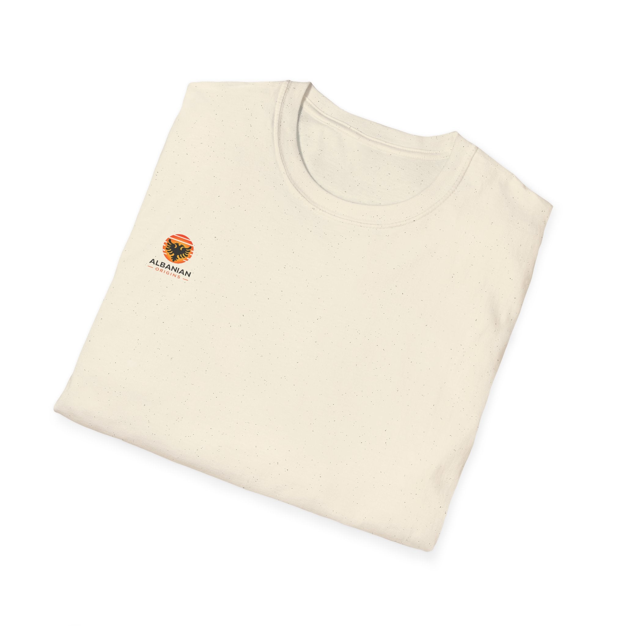 Unisex Softstyle T-Shirt - Small Albanian Origins Sun Logo