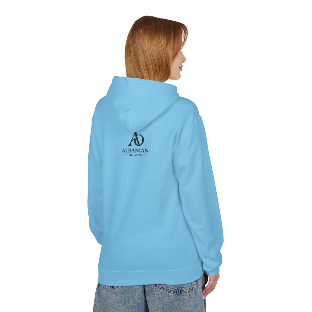 Unisex Midweight Softstyle Fleece Hoodie - Tribal Eagle Design - Albanian Origins