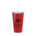 Plastic Tumbler with Straw - Albanian Origins Eagle Design