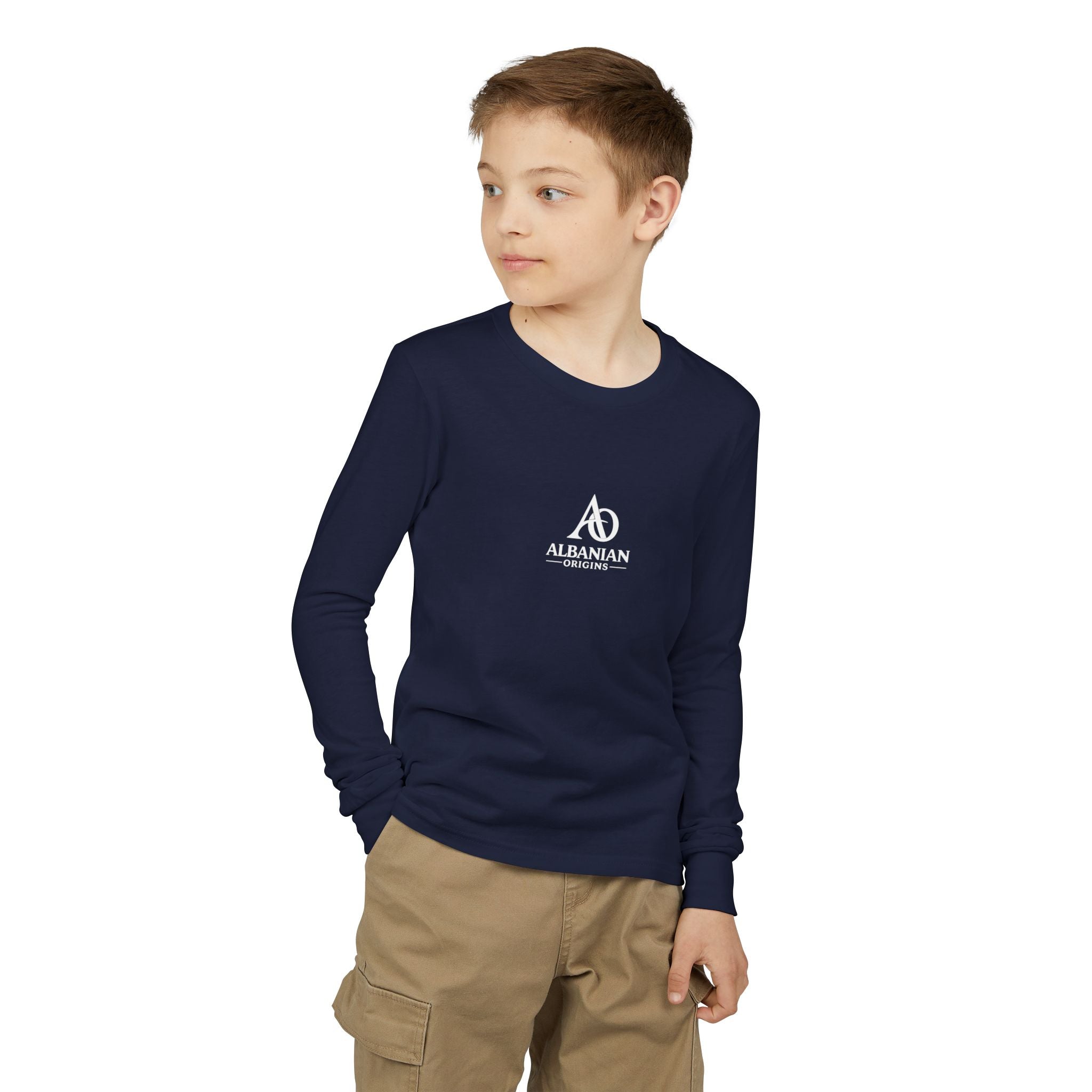 Youth Jersey Long Sleeve Tee - Albanian Origins Logo