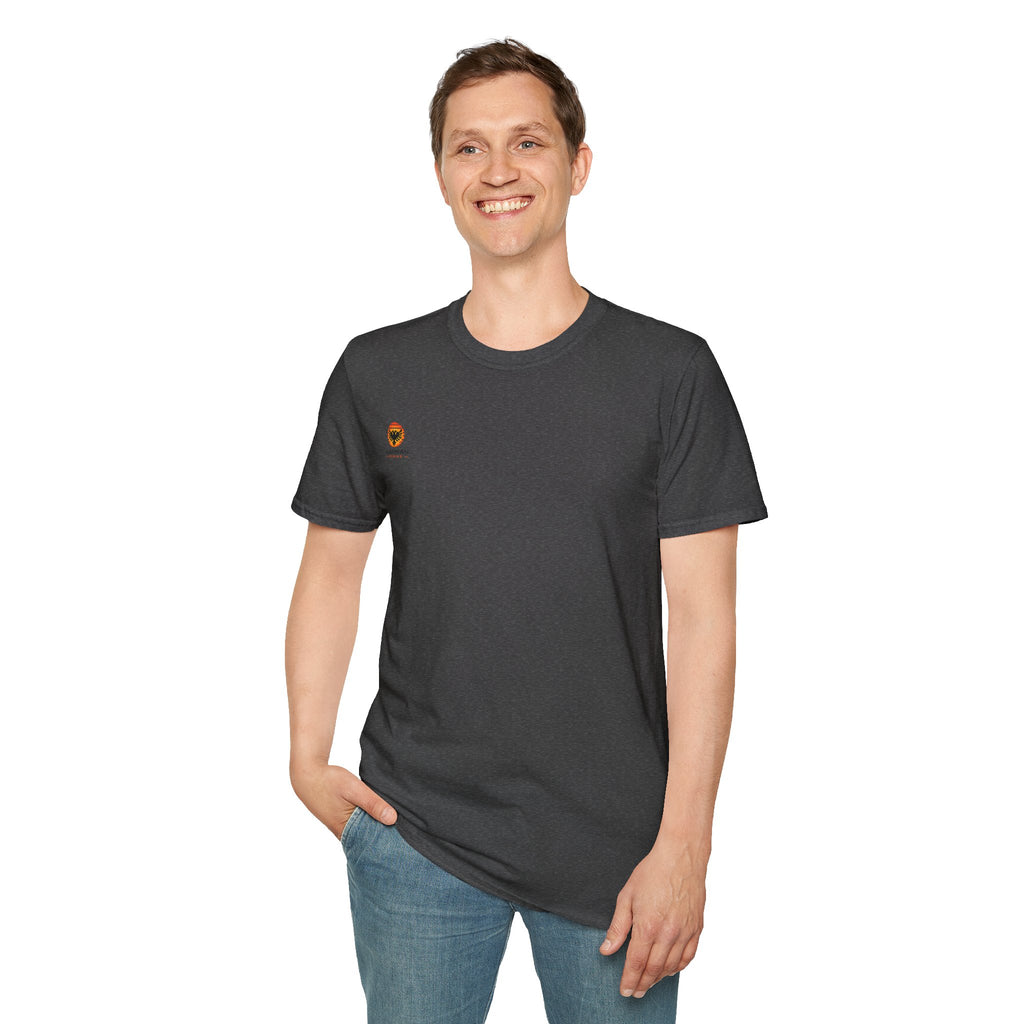 Unisex Softstyle T-Shirt - Small Albanian Origins Sun Logo