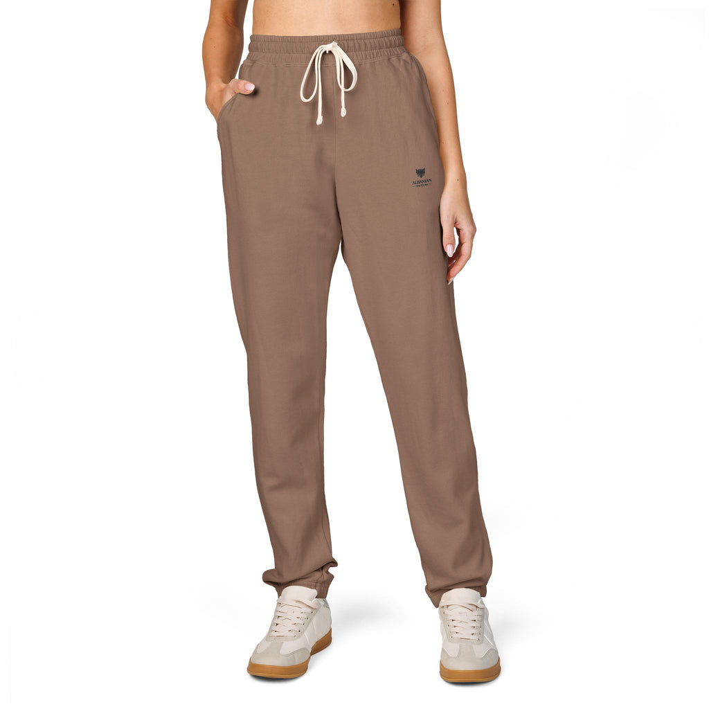 Unisex Garment-Dyed Fleece Sweatpants - Albanian Origins Eagle Design