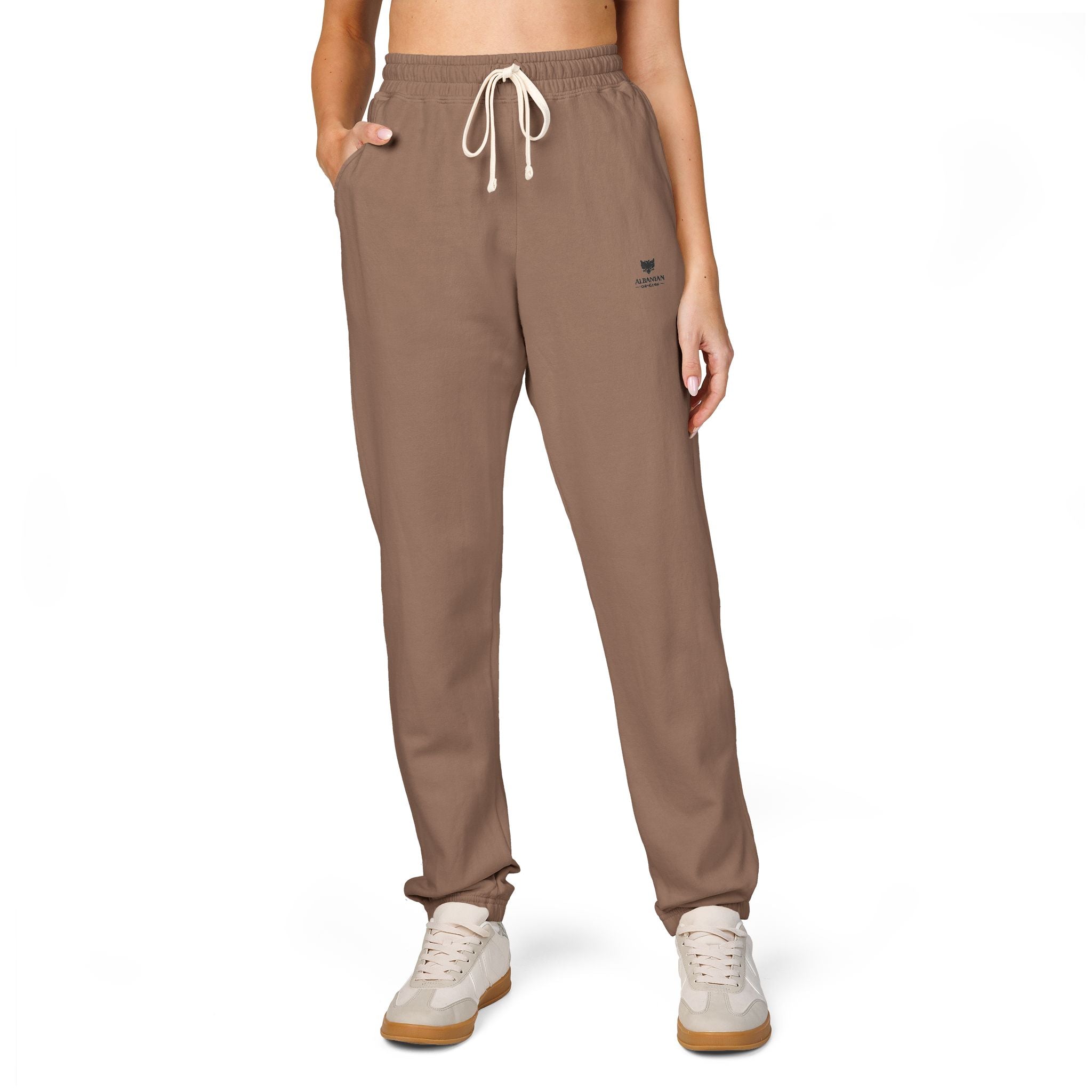 Unisex Garment-Dyed Fleece Sweatpants - Albanian Origins Eagle Design