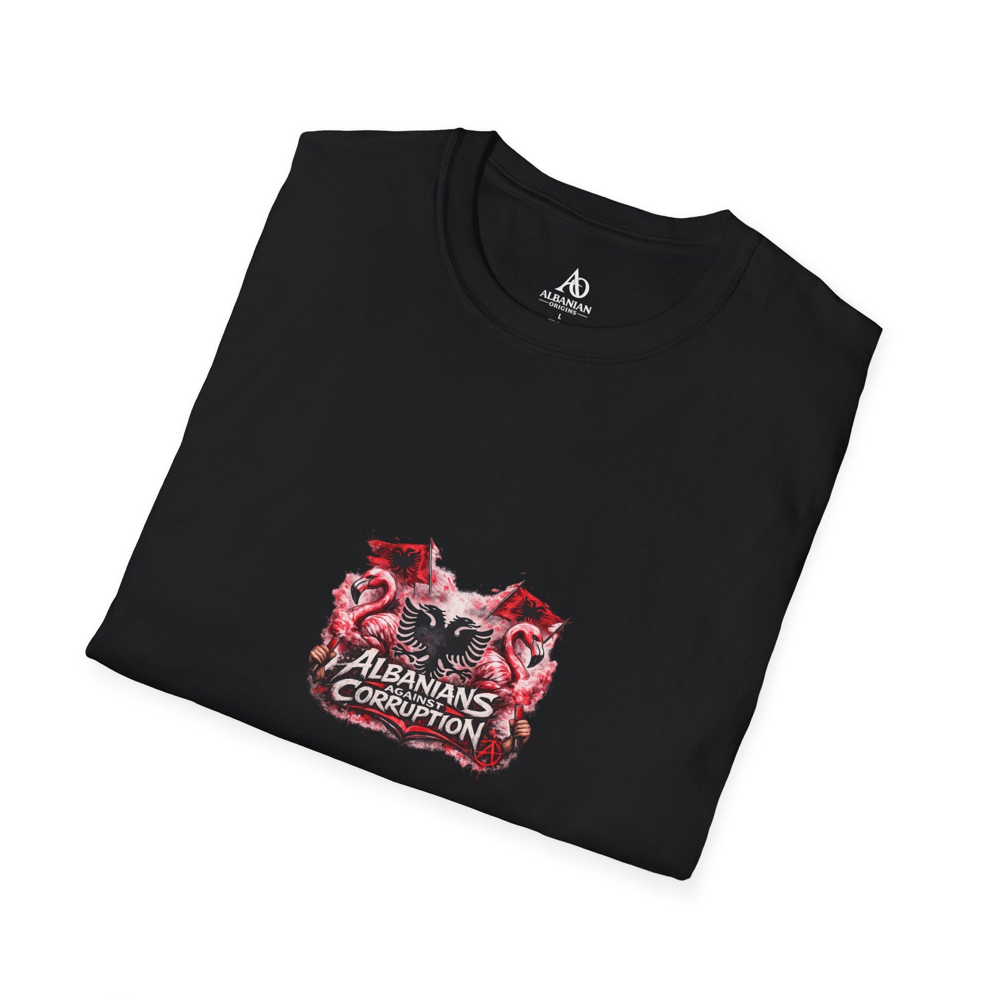 Unisex Softstyle T-Shirt - Albanians Against Corruption - Albanian Origins