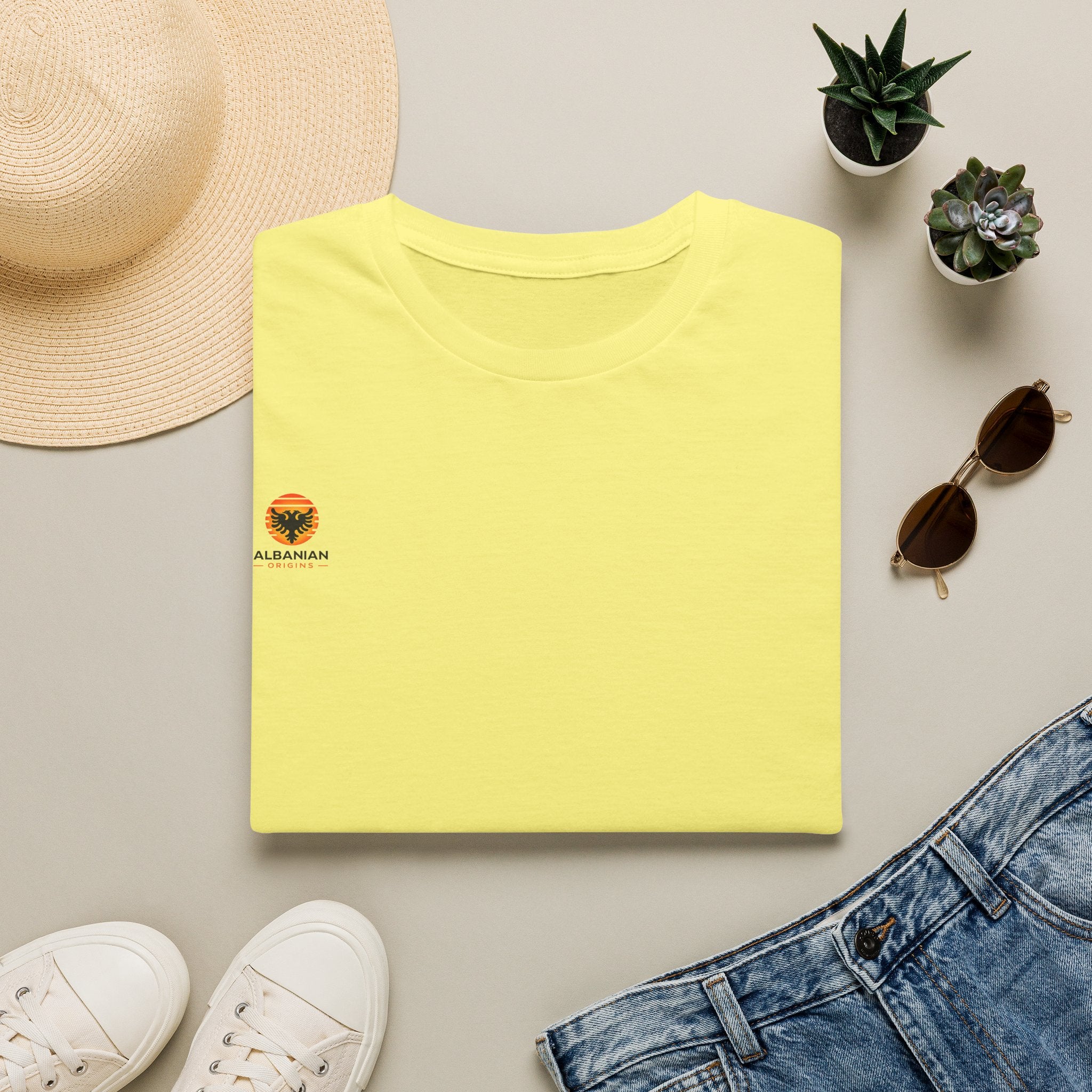 Unisex Softstyle T-Shirt - Small Albanian Origins Sun Logo