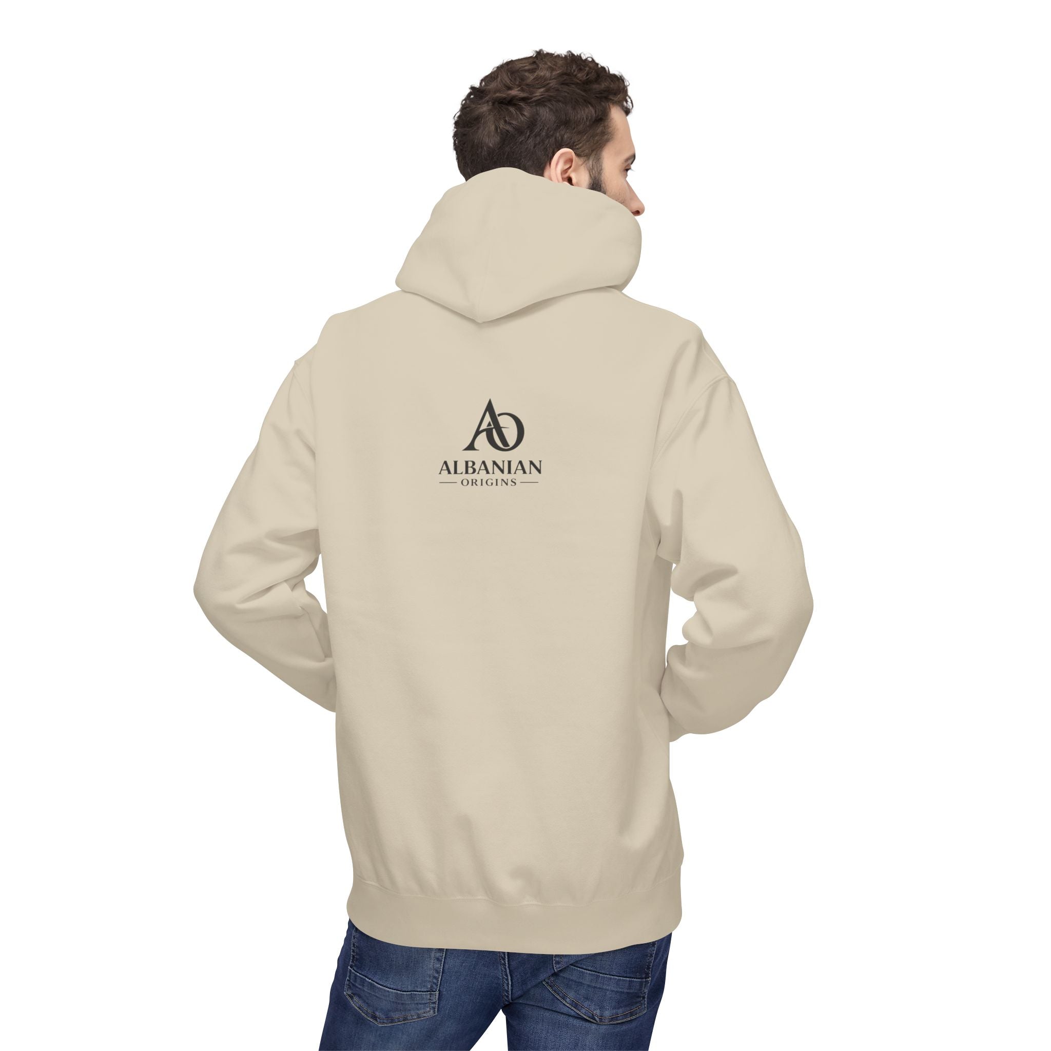 Unisex Midweight Softstyle Fleece Hoodie - Tribal Eagle Design - Albanian Origins