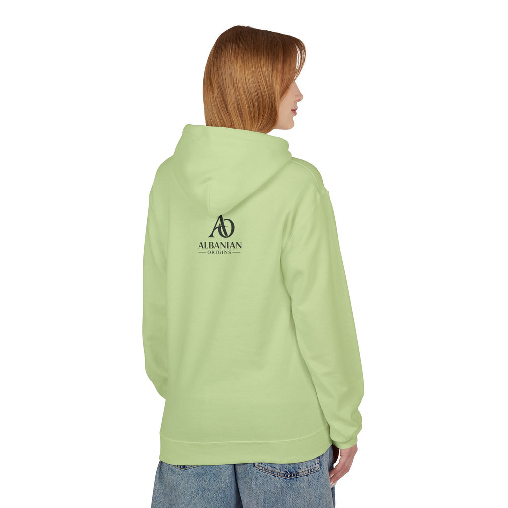 Unisex Midweight Softstyle Fleece Hoodie - Tribal Eagle Design - Albanian Origins