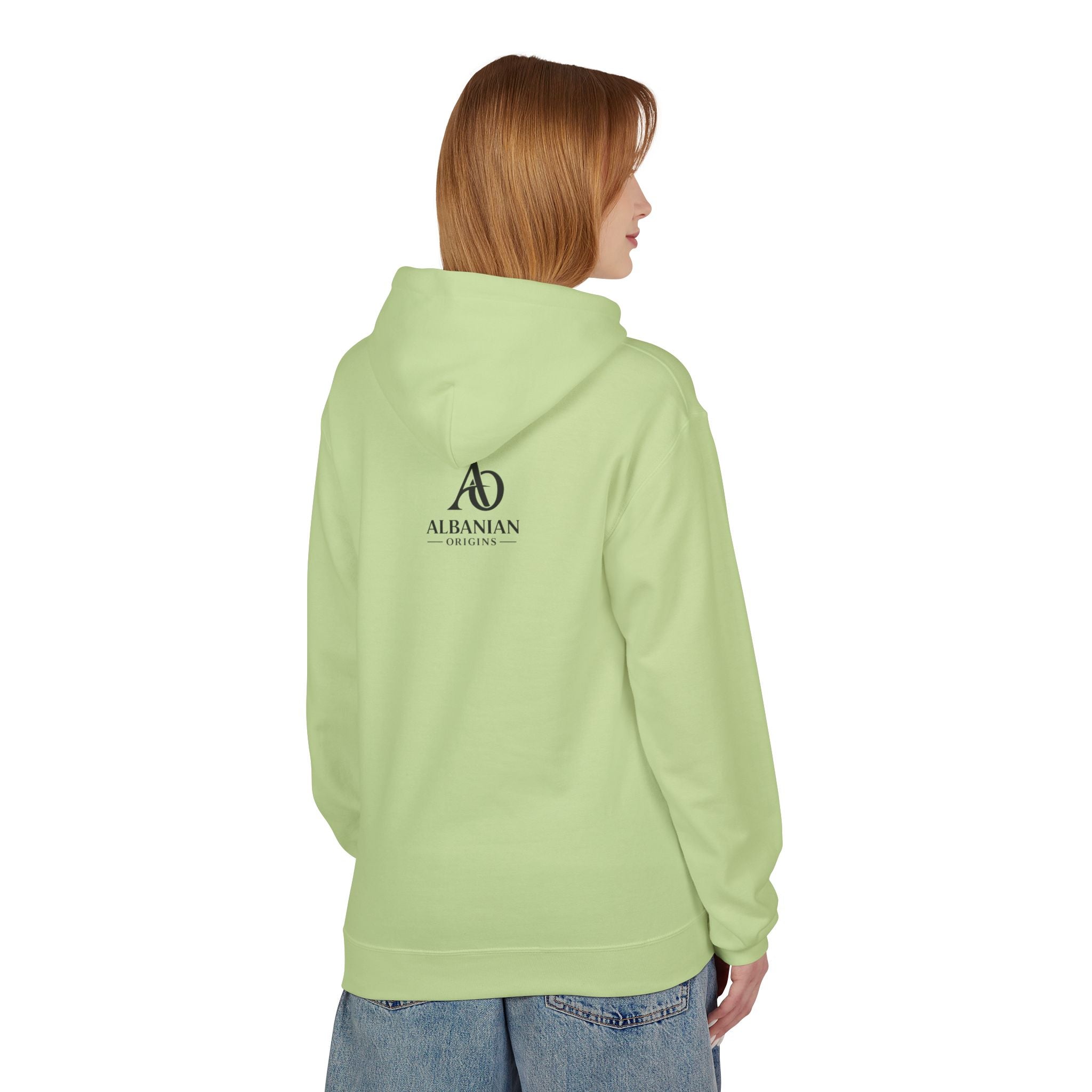 Unisex Midweight Softstyle Fleece Hoodie - Tribal Eagle Design - Albanian Origins