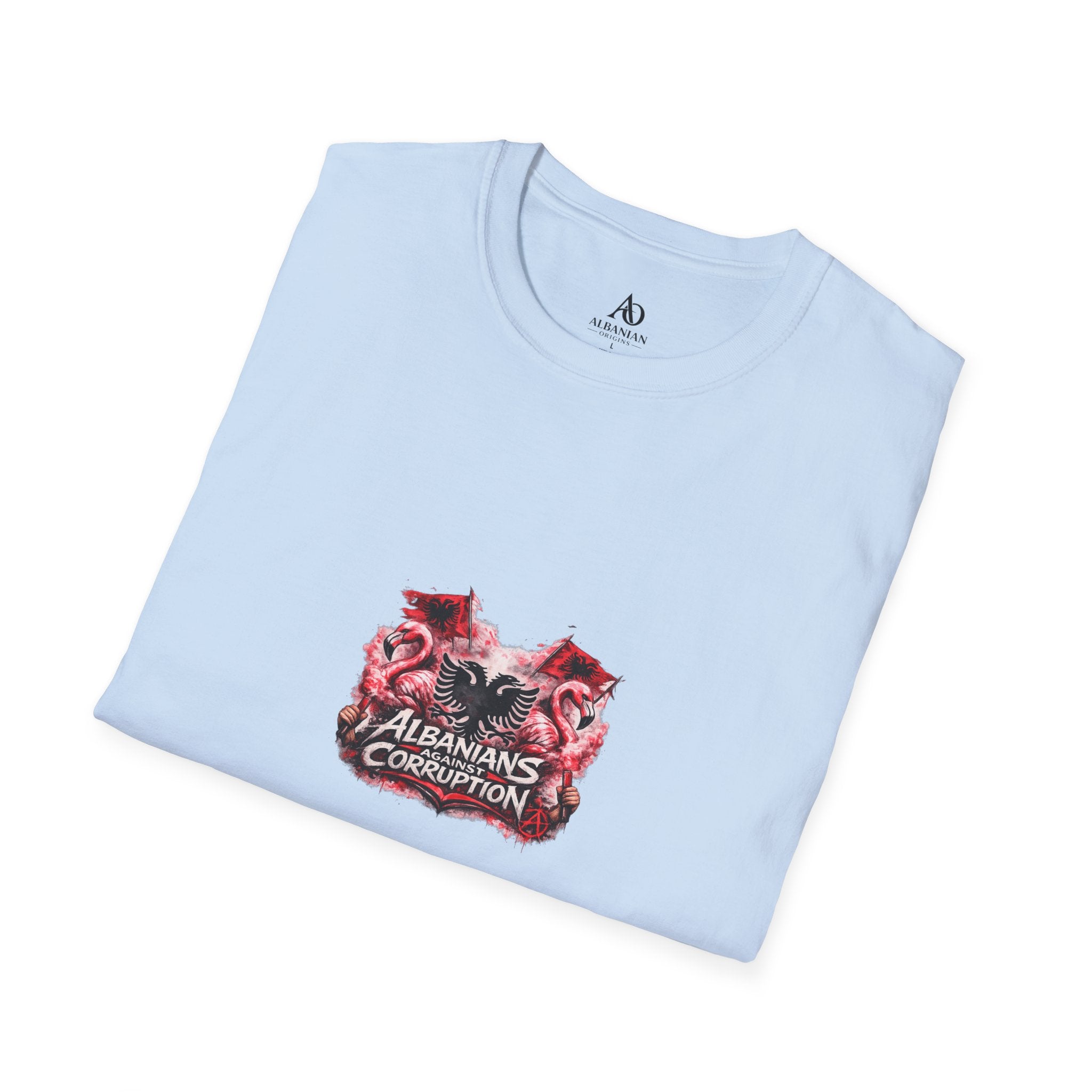 Unisex Softstyle T-Shirt - Albanians Against Corruption - Albanian Origins