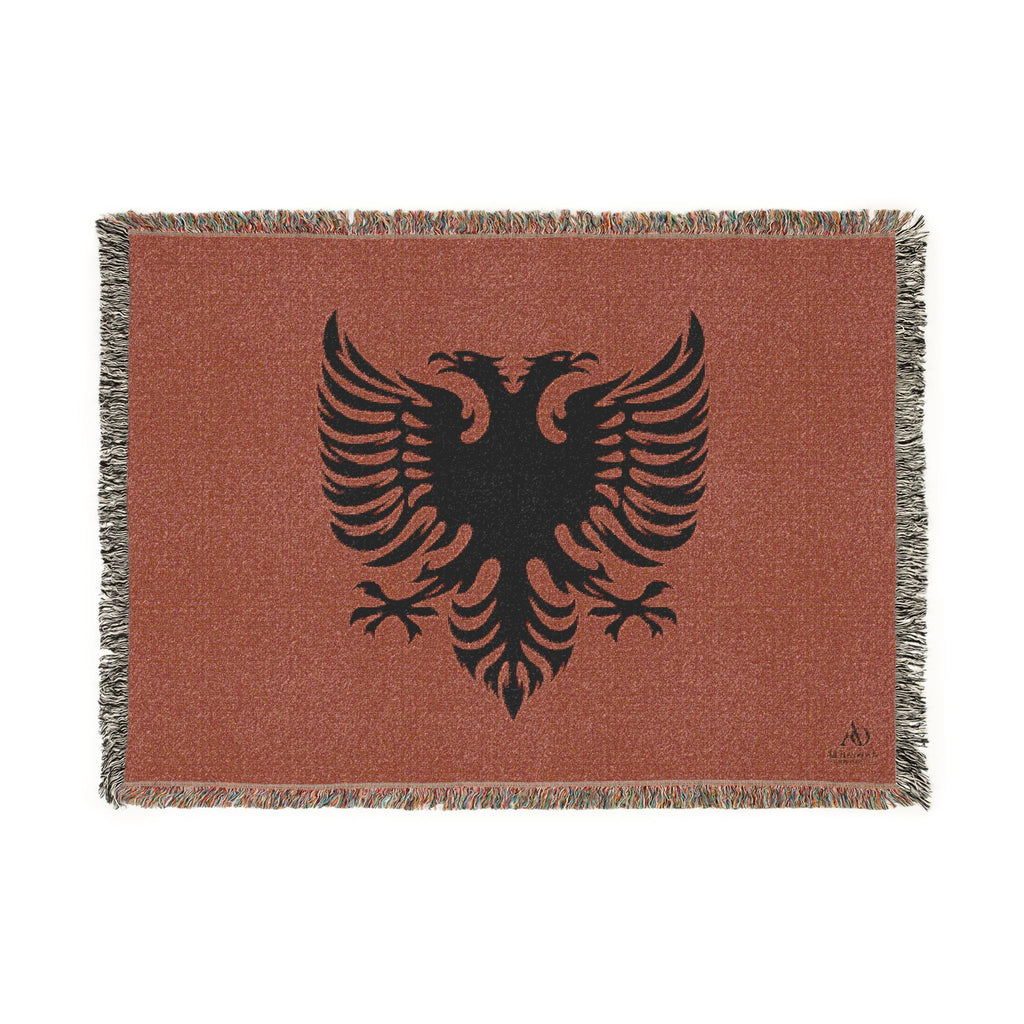 Woven Blanket - Tribal Eagle Design - Albanian Origins Logo