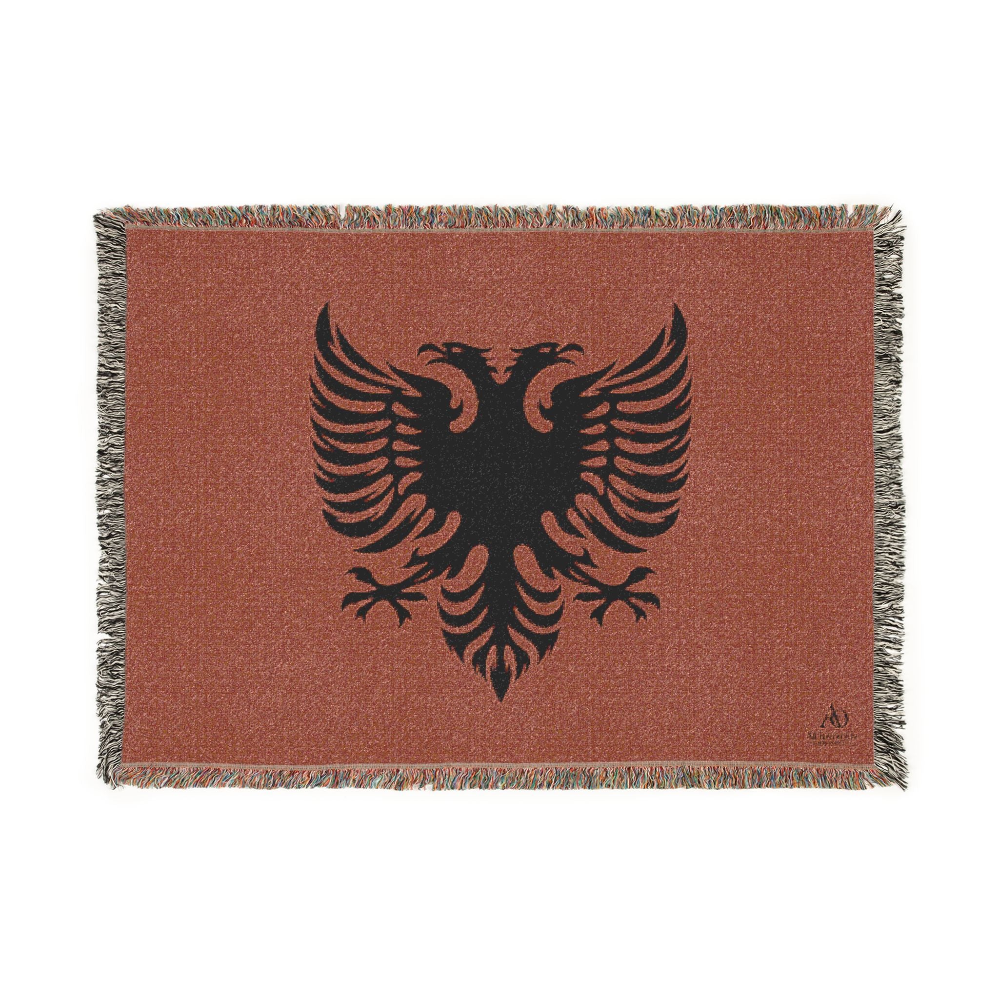 Woven Blanket - Tribal Eagle Design - Albanian Origins Logo