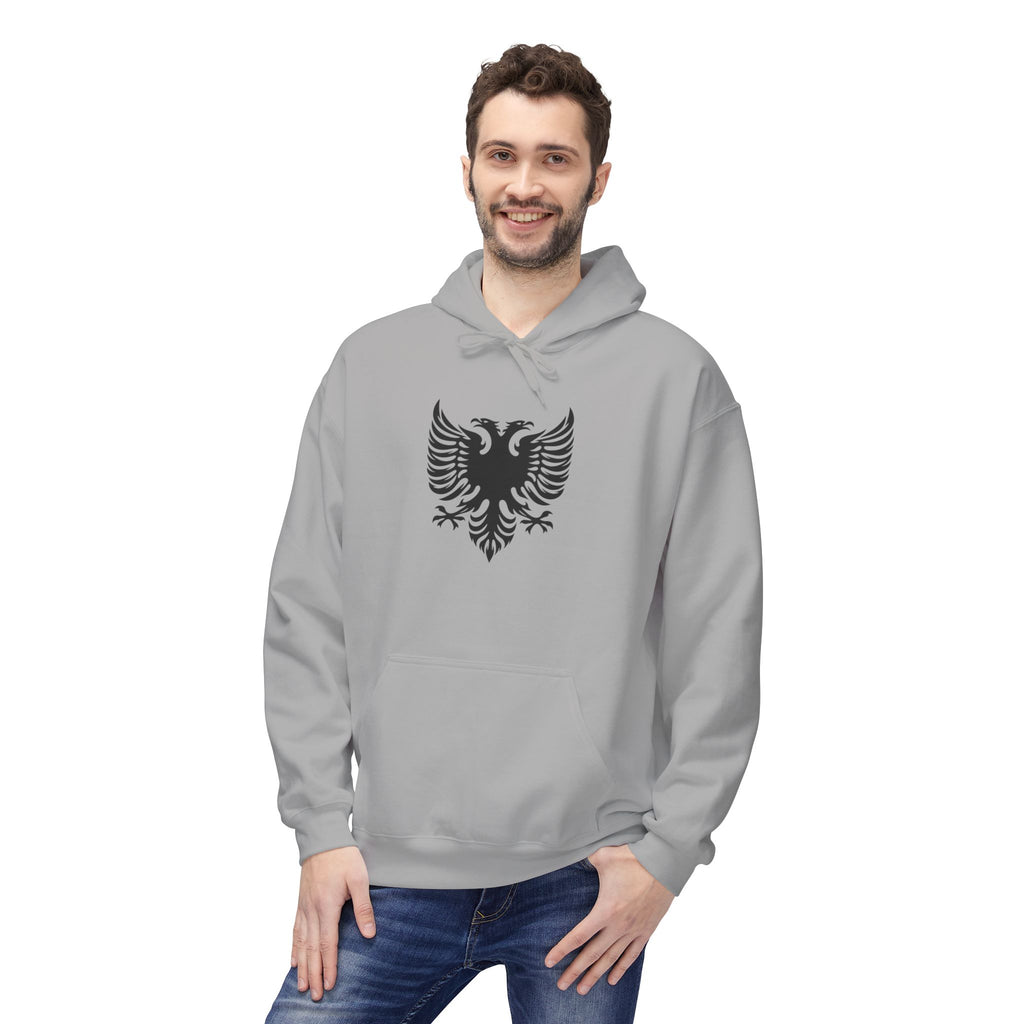 Unisex Midweight Softstyle Fleece Hoodie - Tribal Eagle Design - Albanian Origins