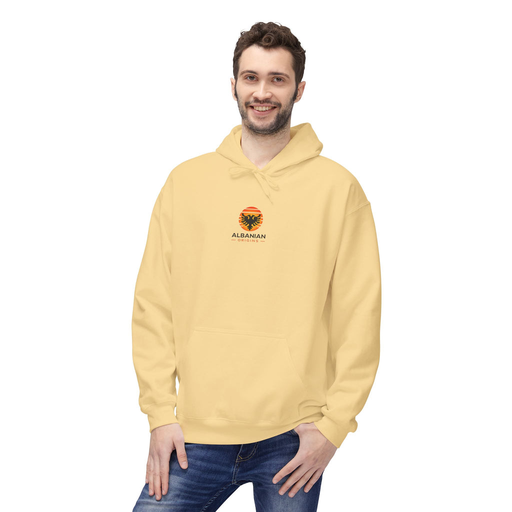 Unisex Midweight Softstyle Fleece Hoodie - Albanian Origins Sun Logo