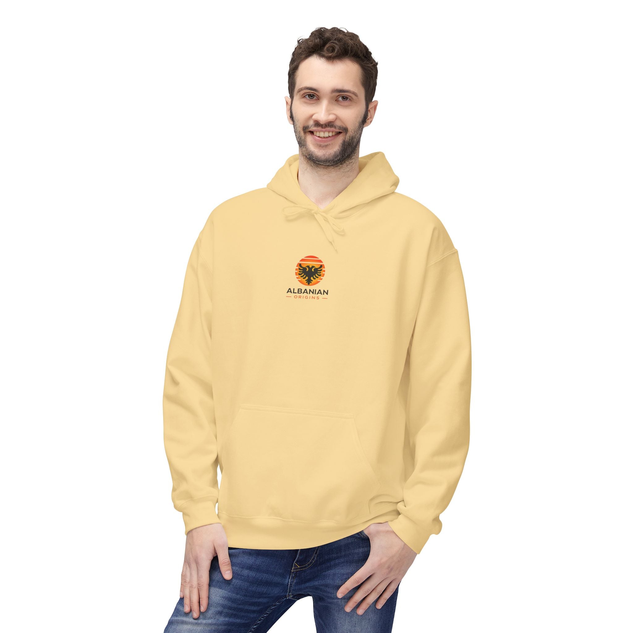Unisex Midweight Softstyle Fleece Hoodie - Albanian Origins Sun Logo