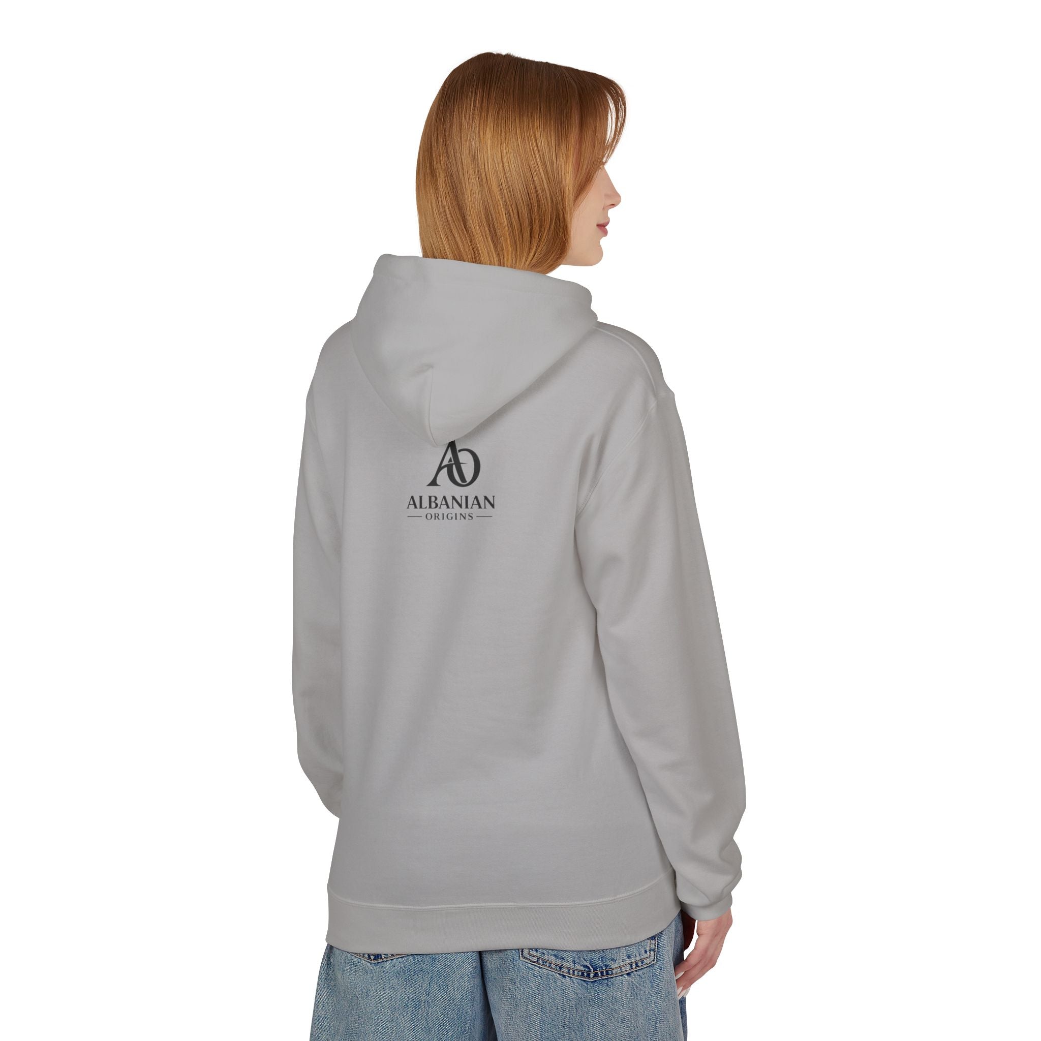 Unisex Midweight Softstyle Fleece Hoodie - Tribal Eagle Design - Albanian Origins