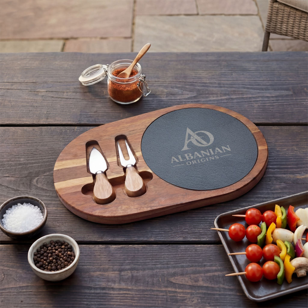 Charcuterie Board (Engraving) - Albanian Origins Logo