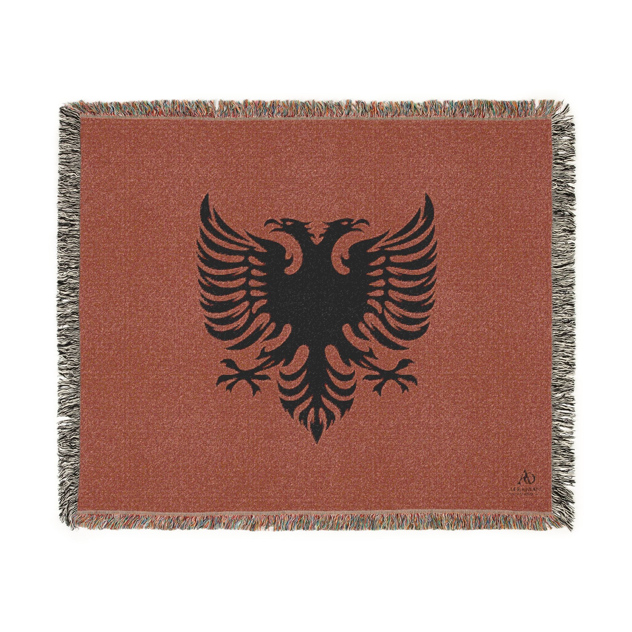 Woven Blanket - Tribal Eagle Design - Albanian Origins Logo