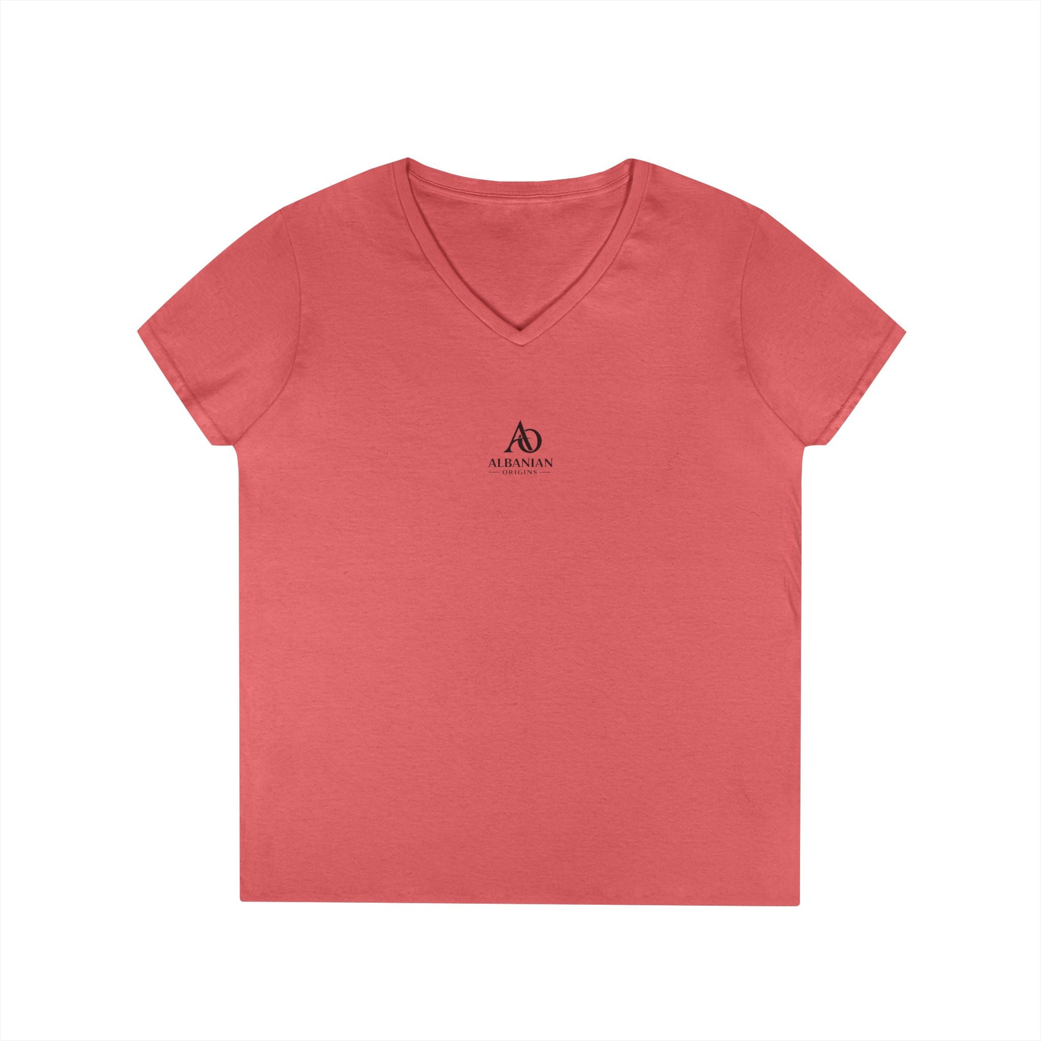 Ladies' V-Neck T-Shirt - Albanian Origins Logo
