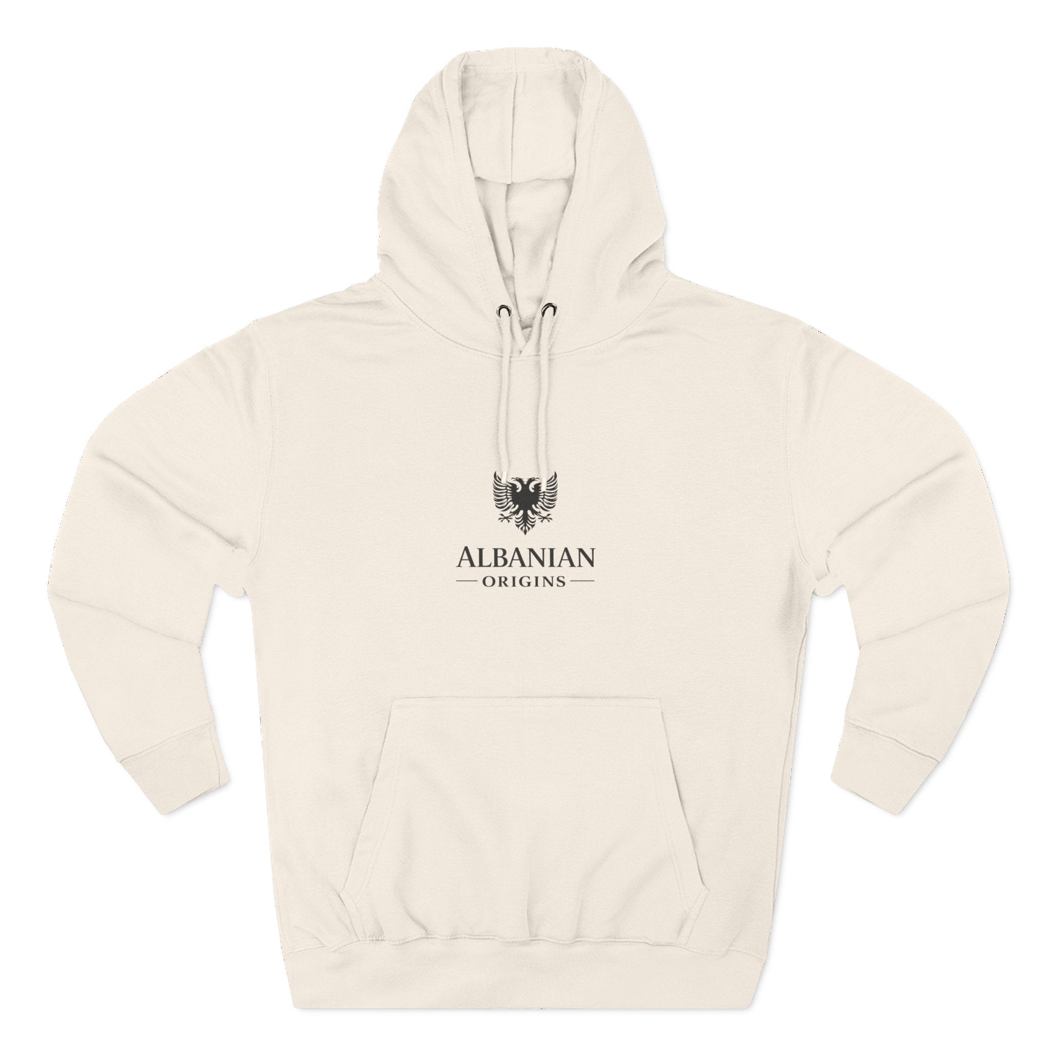 Three-Panel Fleece Hoodie - Albanian Origins Eagle