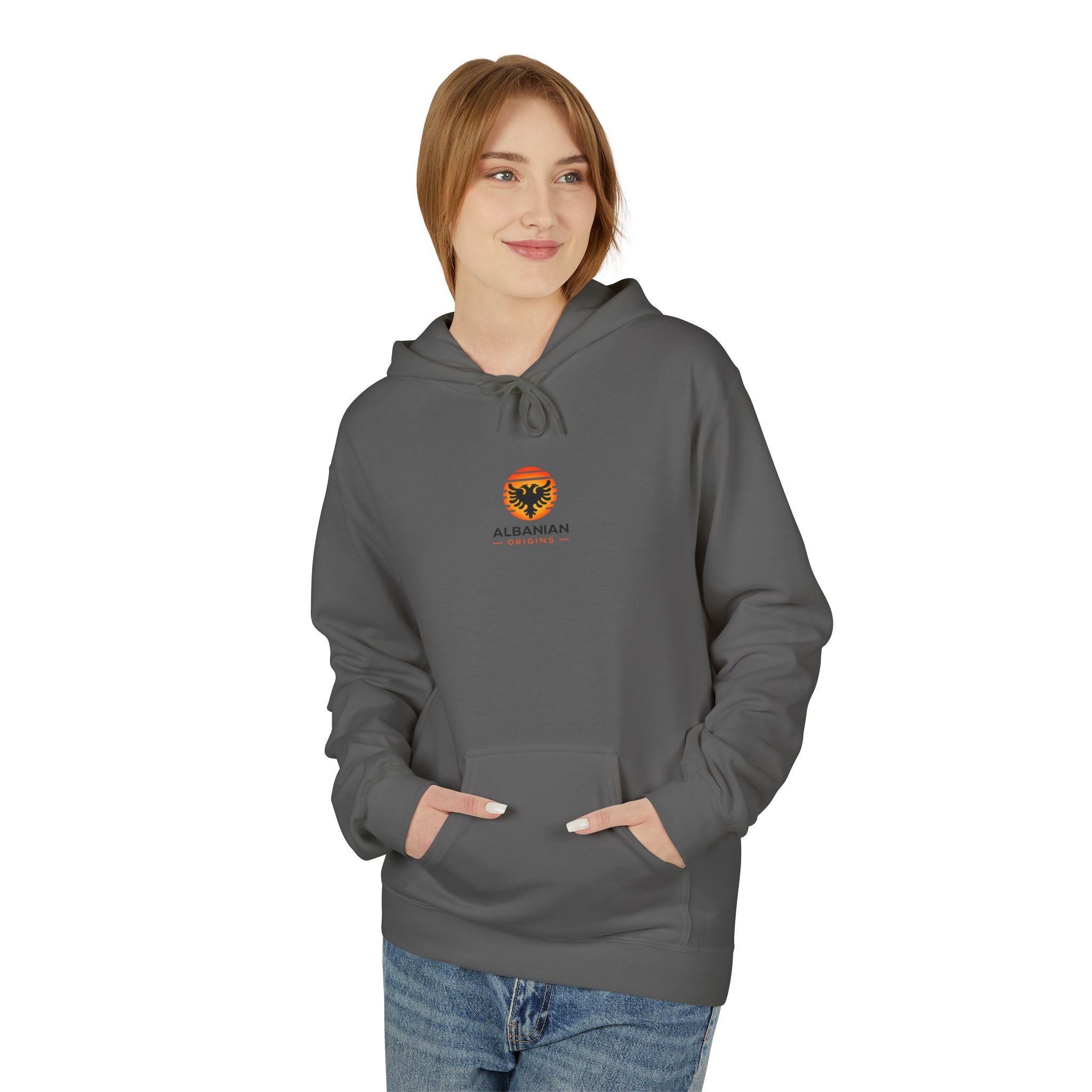 Unisex Midweight Softstyle Fleece Hoodie - Albanian Origins Sun Logo