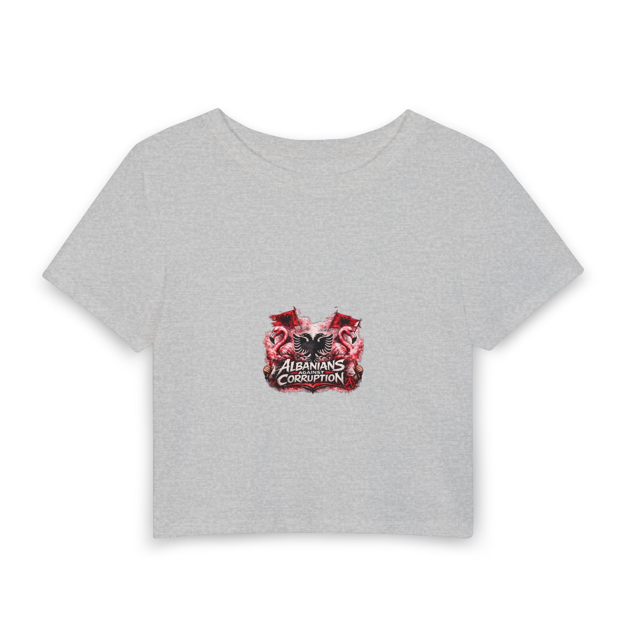 Women's Baby Tee - Albanians Against Corruption - Albanian Origins