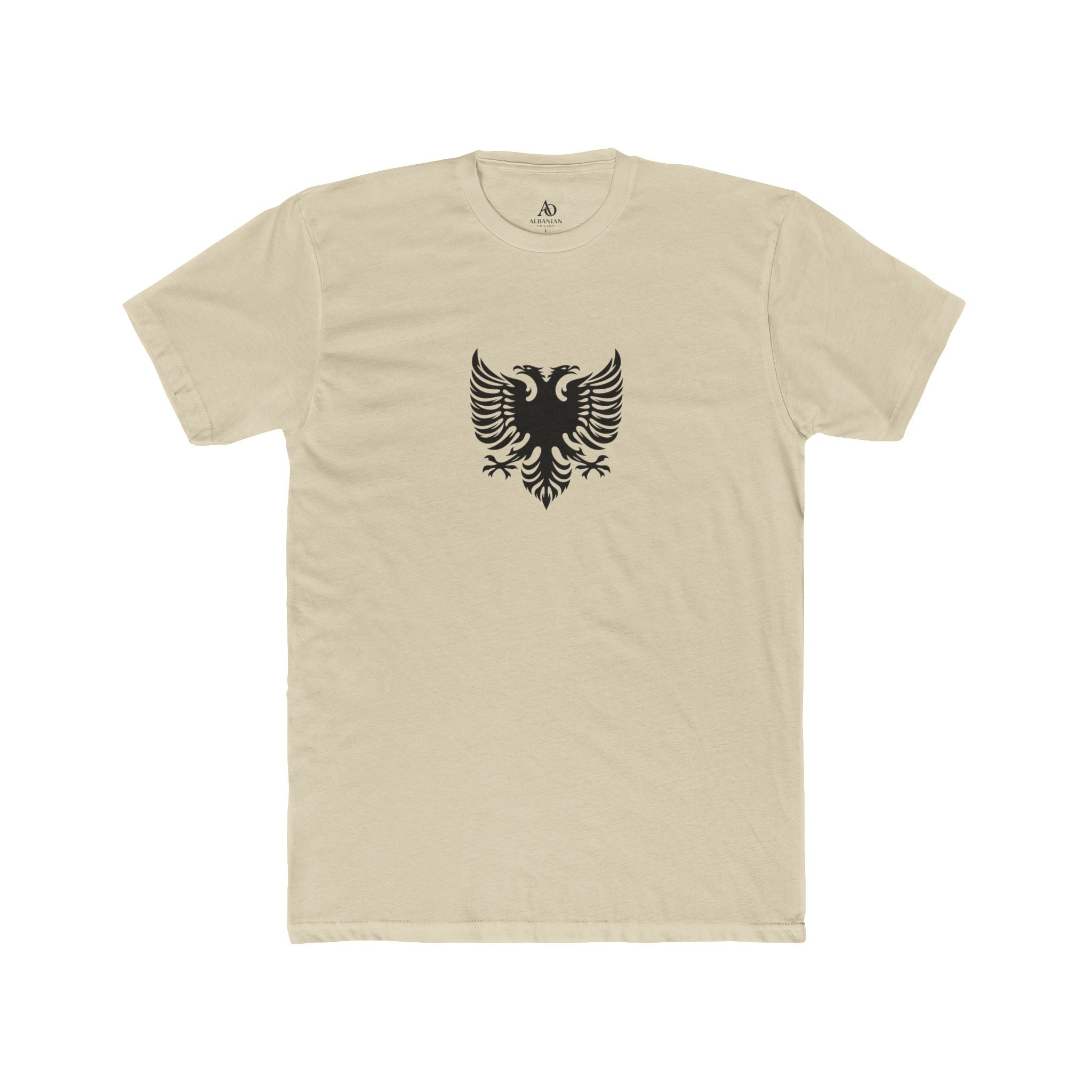 Unisex Cotton Crew Tee - Tribal Eagle Design - Albanian Origins Logo