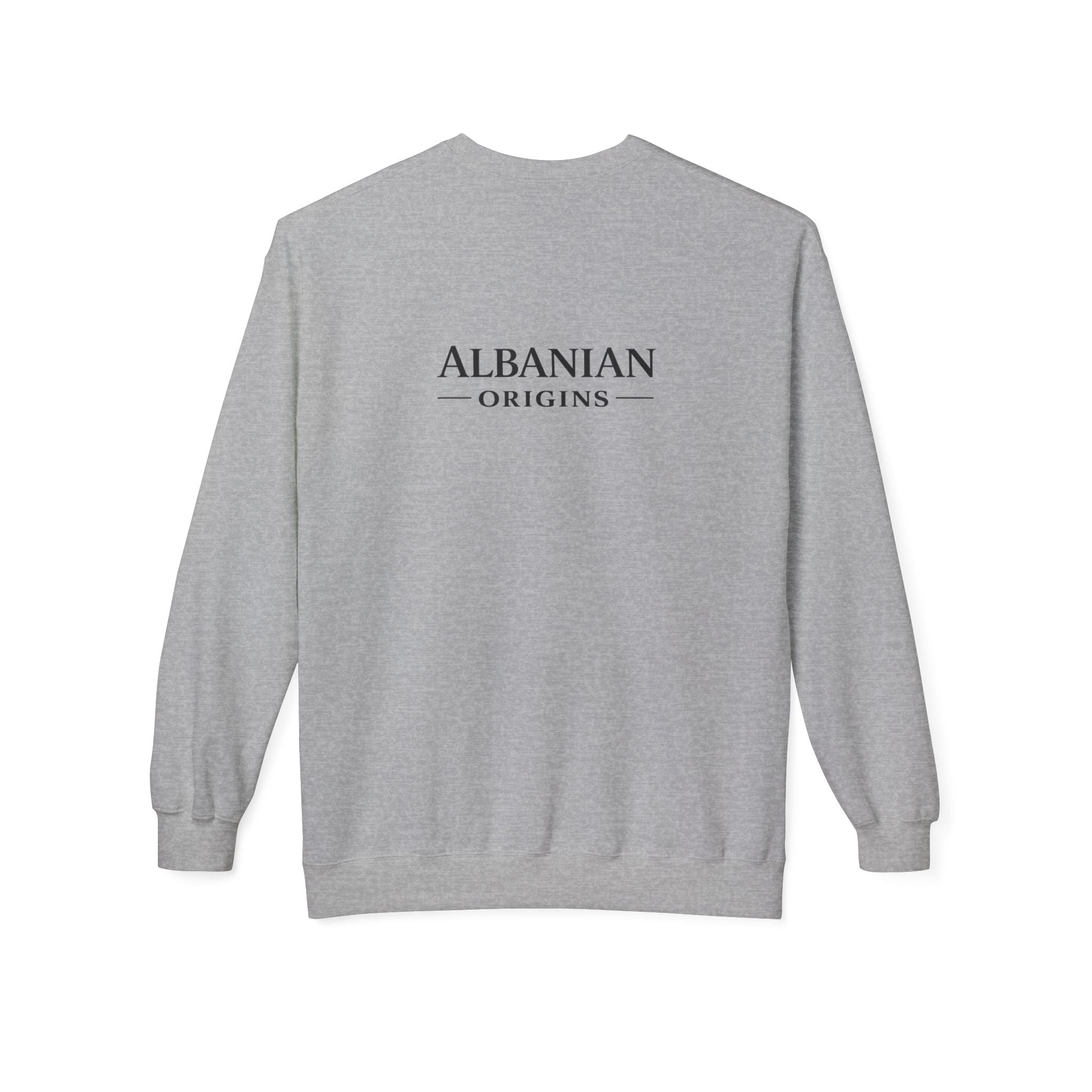 Unisex Midweight Softstyle Fleece Crewneck Sweatshirt - Tribal Eagle Design - Albanian Origins