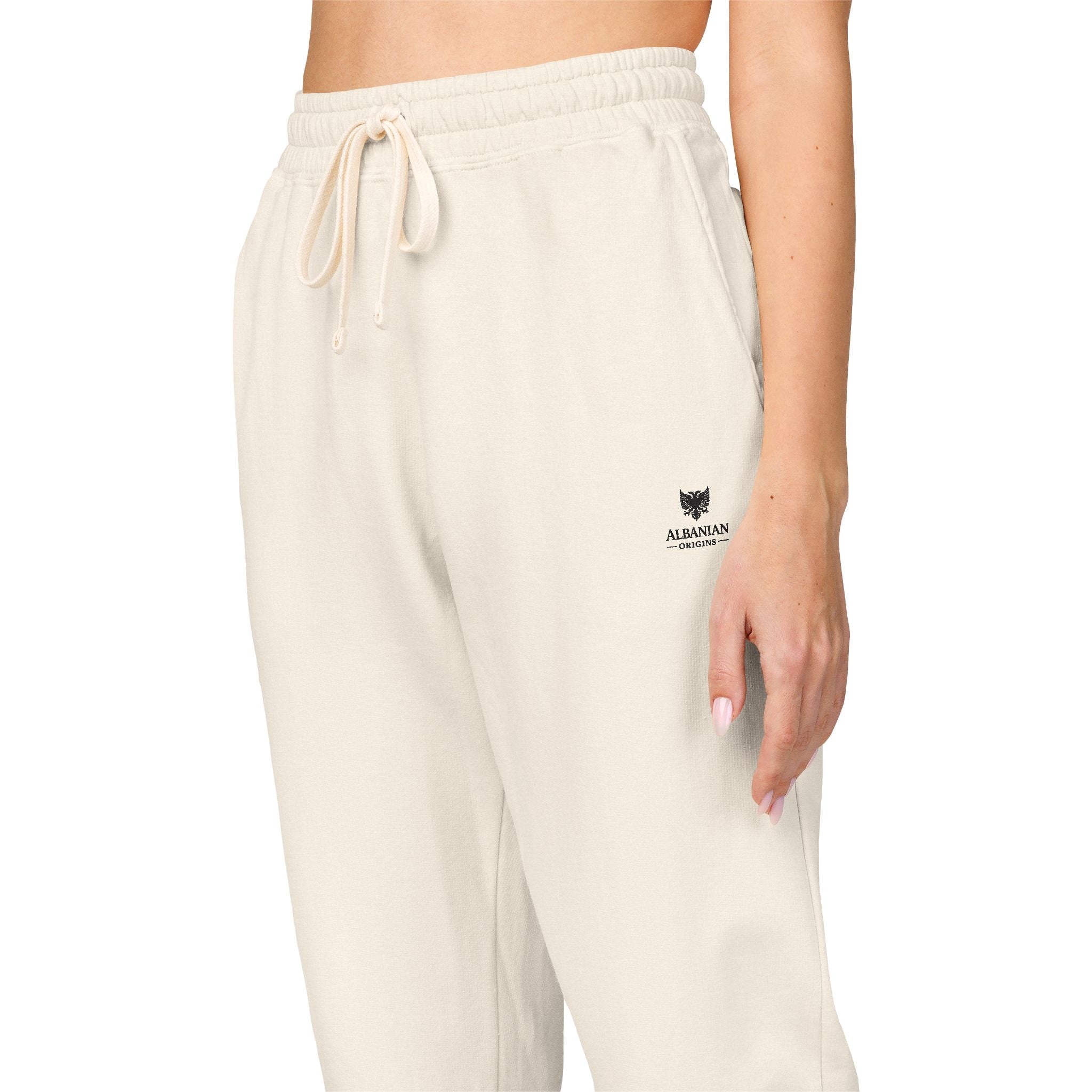 Unisex Garment-Dyed Fleece Sweatpants - Albanian Origins Eagle Design