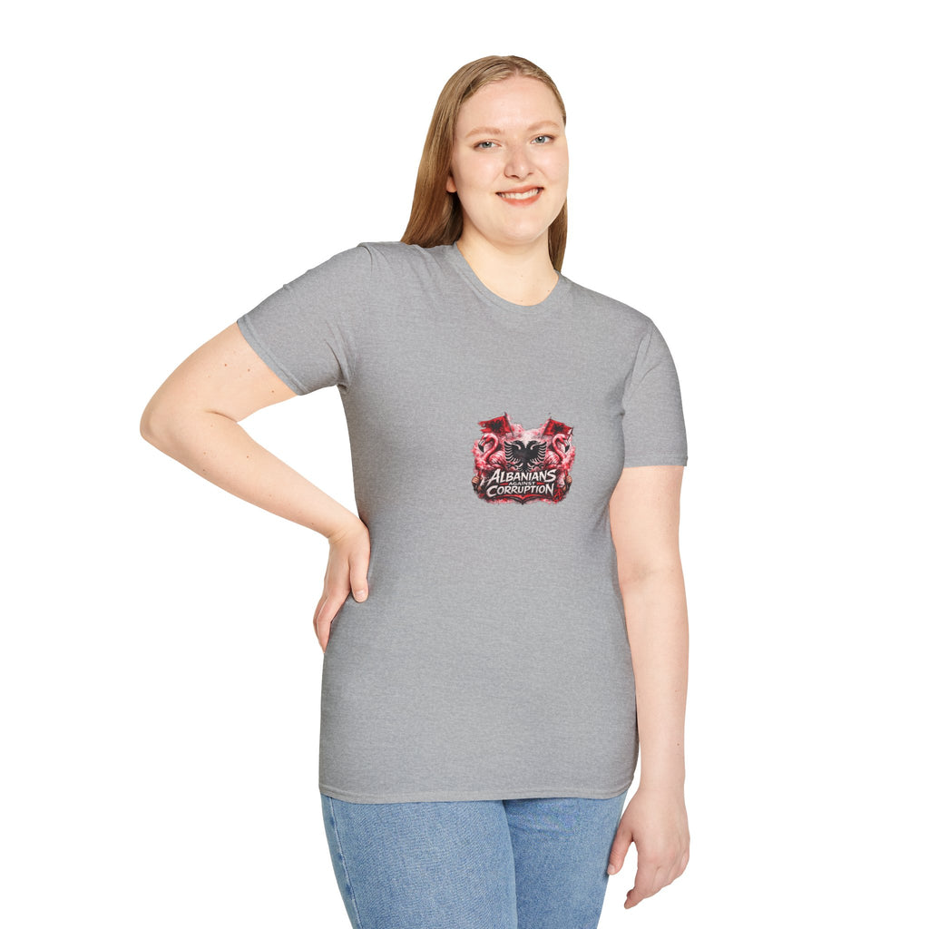 Unisex Softstyle T-Shirt - Albanians Against Corruption - Albanian Origins