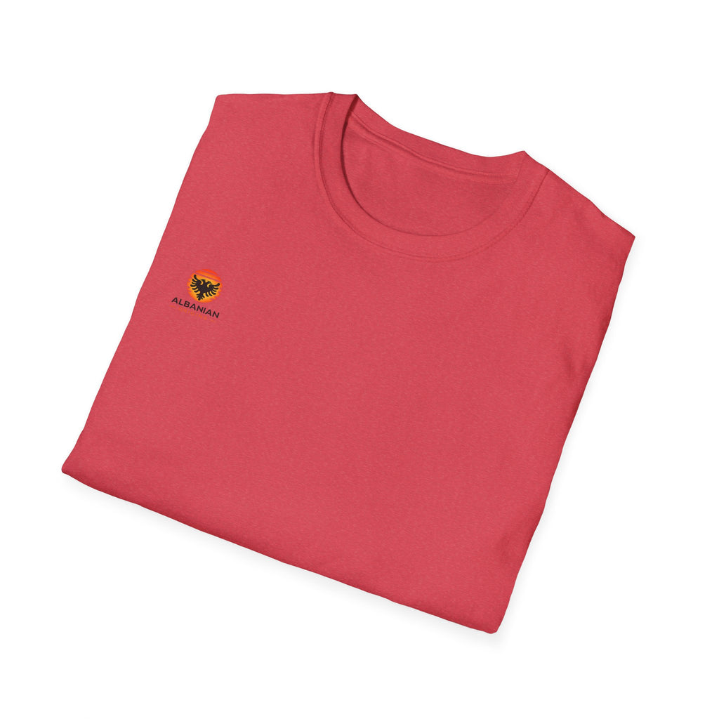 Unisex Softstyle T-Shirt - Small Albanian Origins Sun Logo