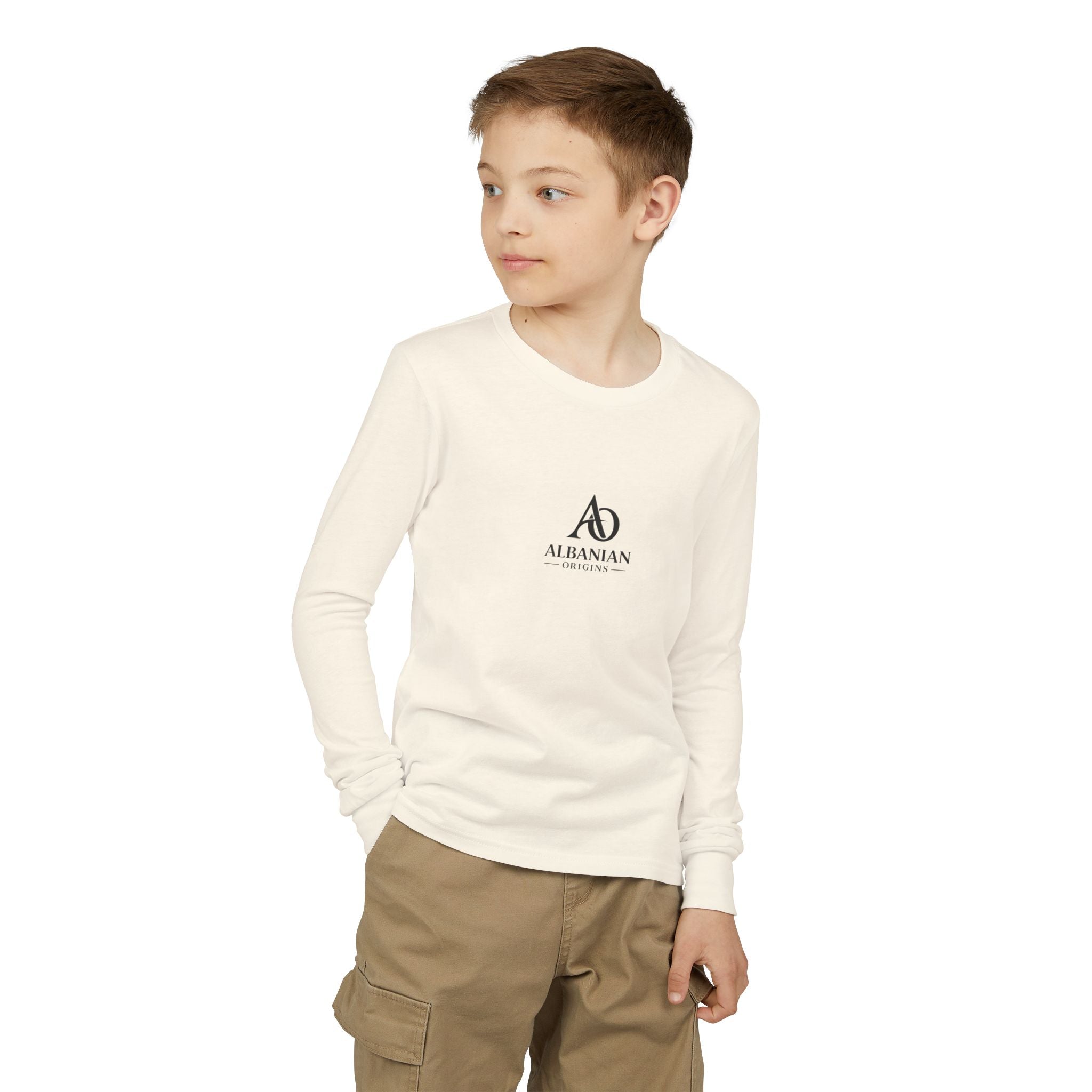 Youth Jersey Long Sleeve Tee - Albanian Origins Logo