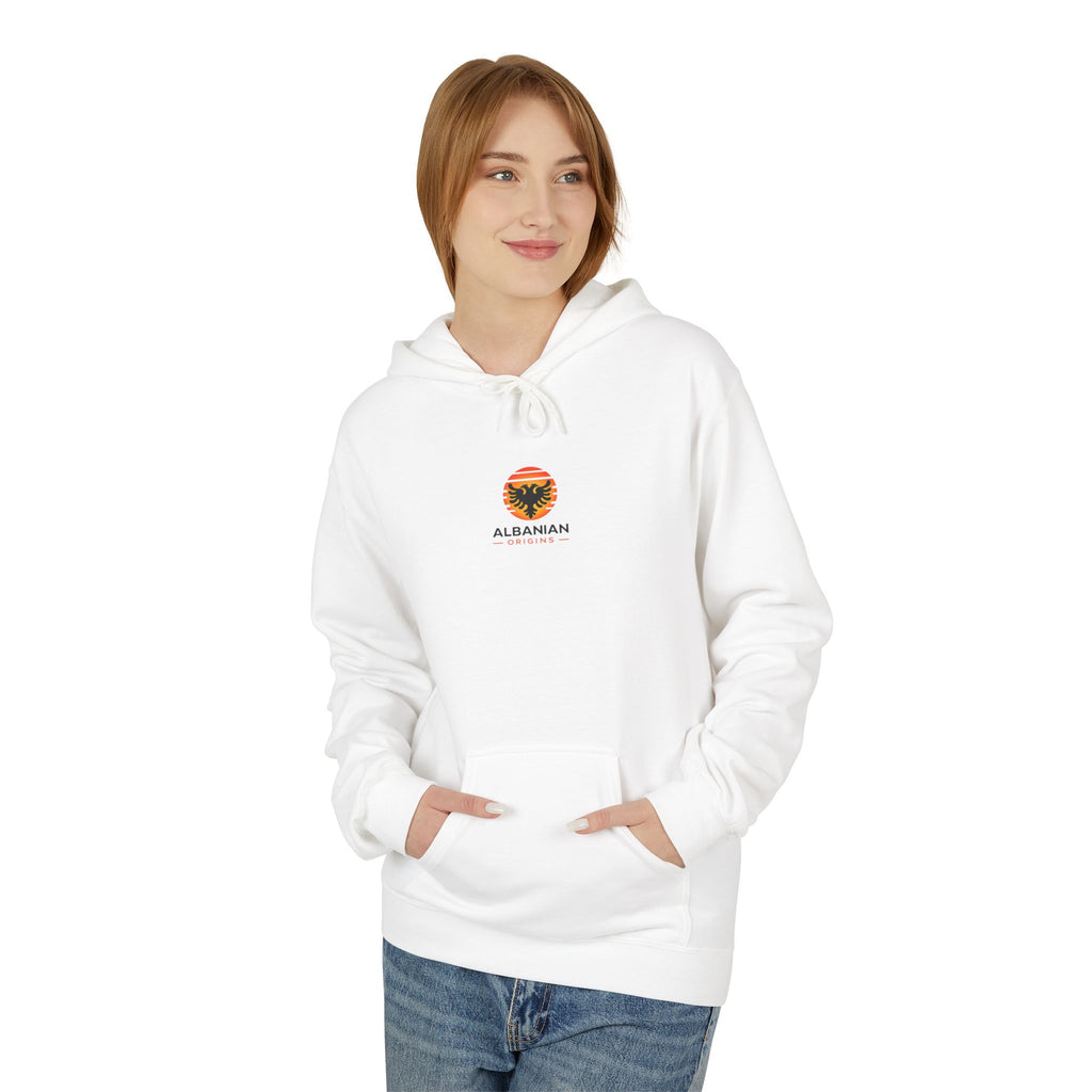 Unisex Midweight Softstyle Fleece Hoodie - Albanian Origins Sun Logo