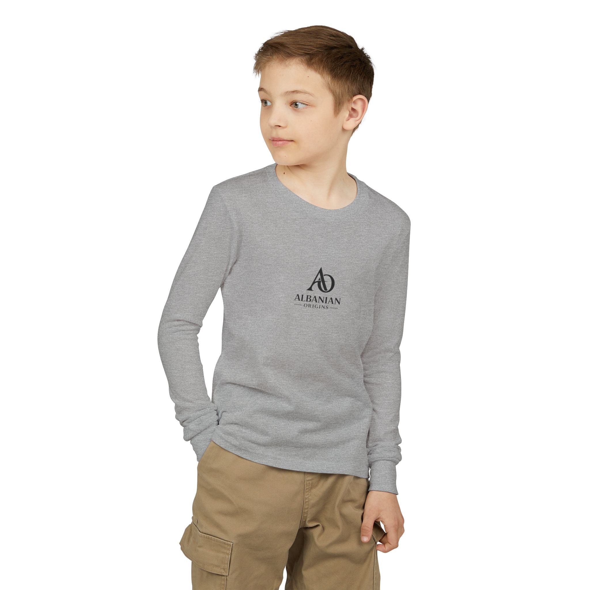 Youth Jersey Long Sleeve Tee - Albanian Origins Logo