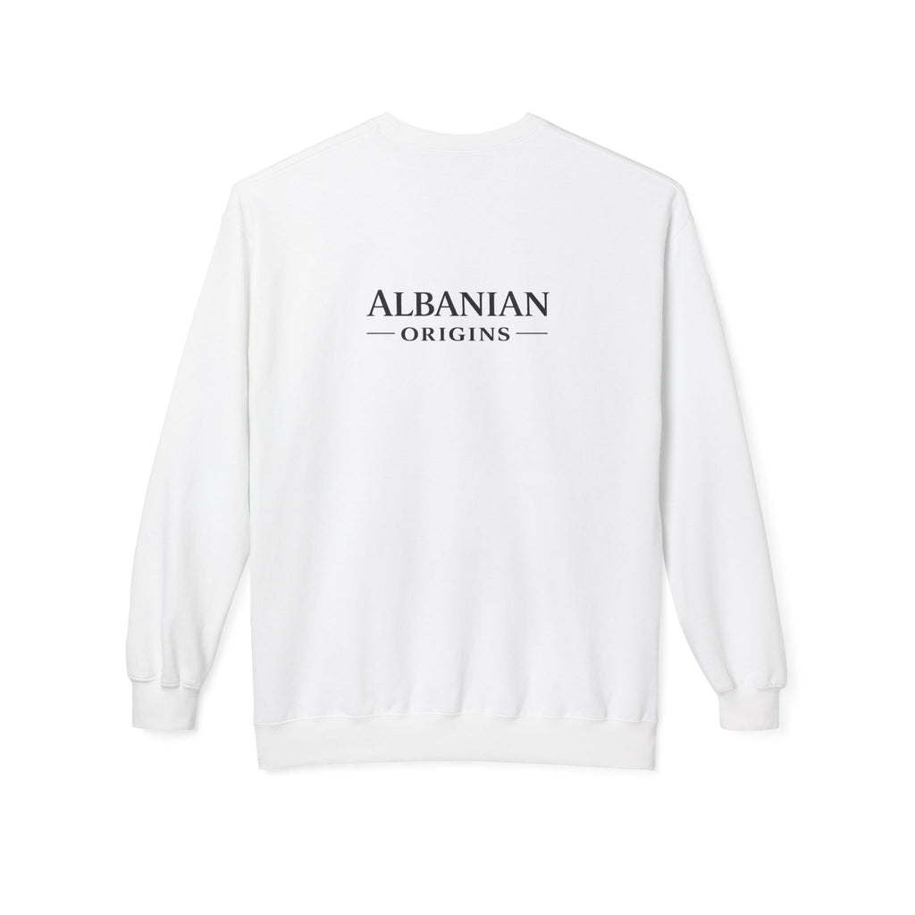 Unisex Midweight Softstyle Fleece Crewneck Sweatshirt - Tribal Eagle Design - Albanian Origins