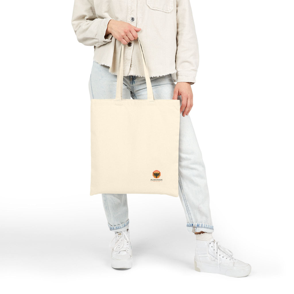 Cotton Canvas Tote Bag - Albanian Origins Sun Logo