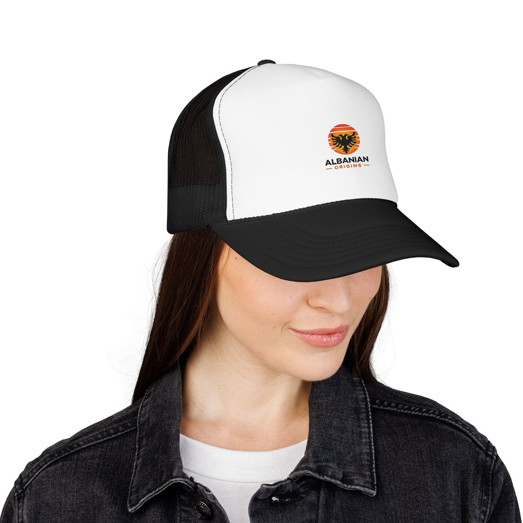 Foam Trucker Hat - Albanian Origins Sun Logo
