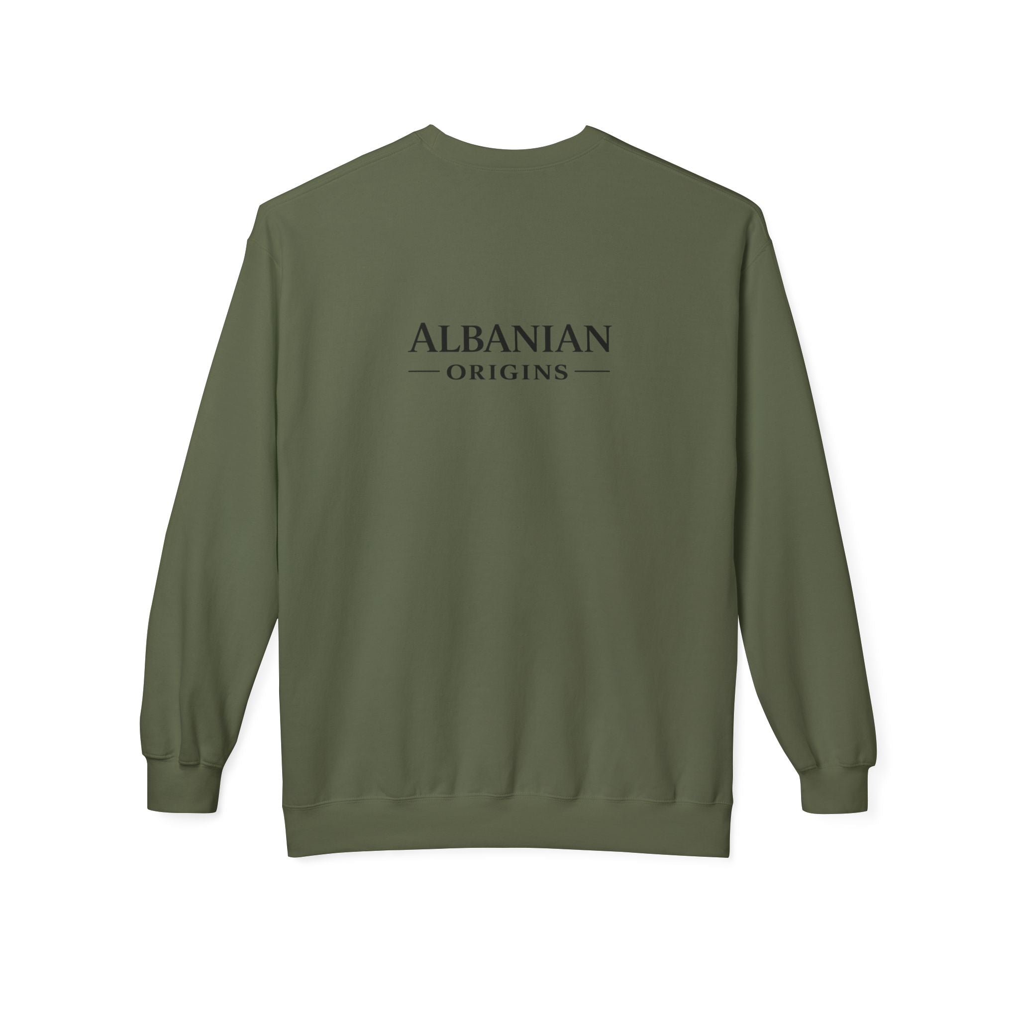 Unisex Midweight Softstyle Fleece Crewneck Sweatshirt - Tribal Eagle Design - Albanian Origins