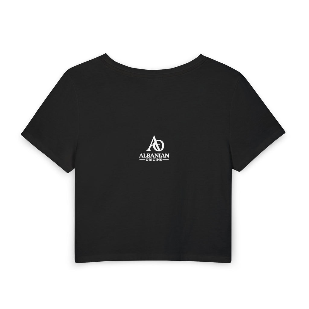 Women's Baby Tee -Flamingo Revolution - Albanian Origins