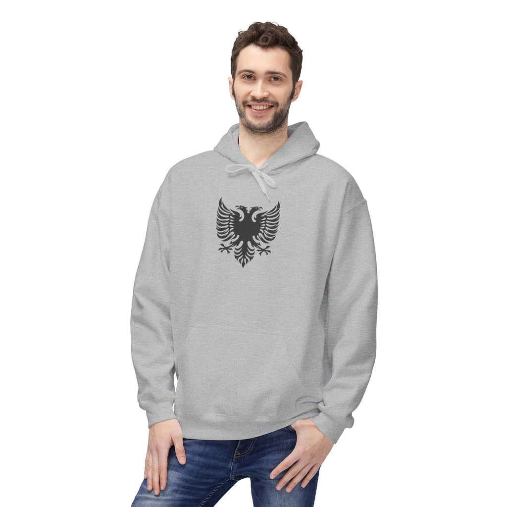 Unisex Midweight Softstyle Fleece Hoodie - Tribal Eagle Design - Albanian Origins