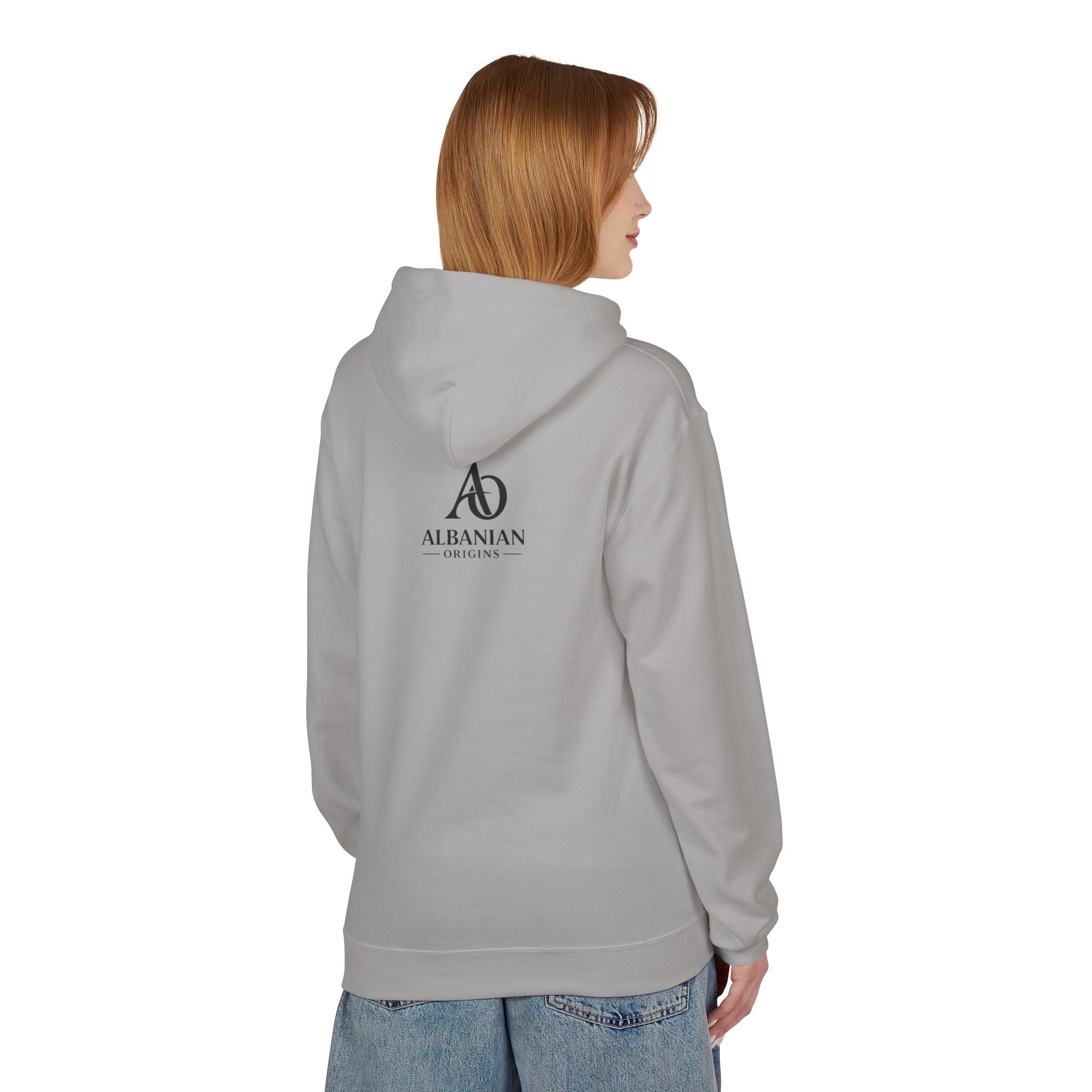 Unisex Midweight Softstyle Fleece Hoodie - Tribal Eagle Design - Albanian Origins