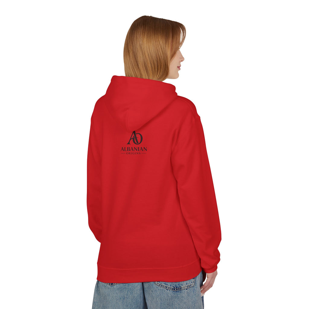 Unisex Midweight Softstyle Fleece Hoodie - Tribal Eagle Design - Albanian Origins
