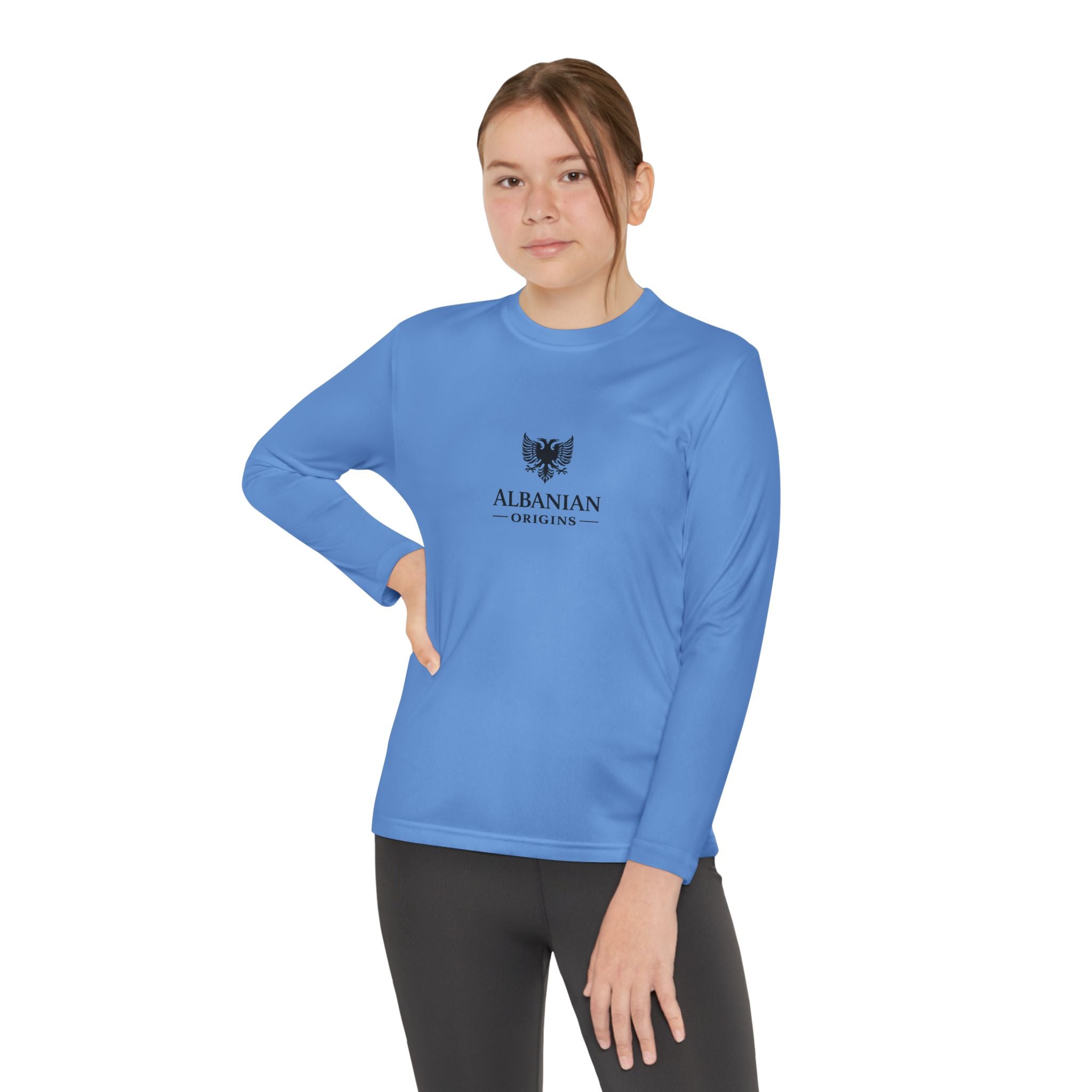Youth Long Sleeve Competitor Tee - Albanian Origins Eagle